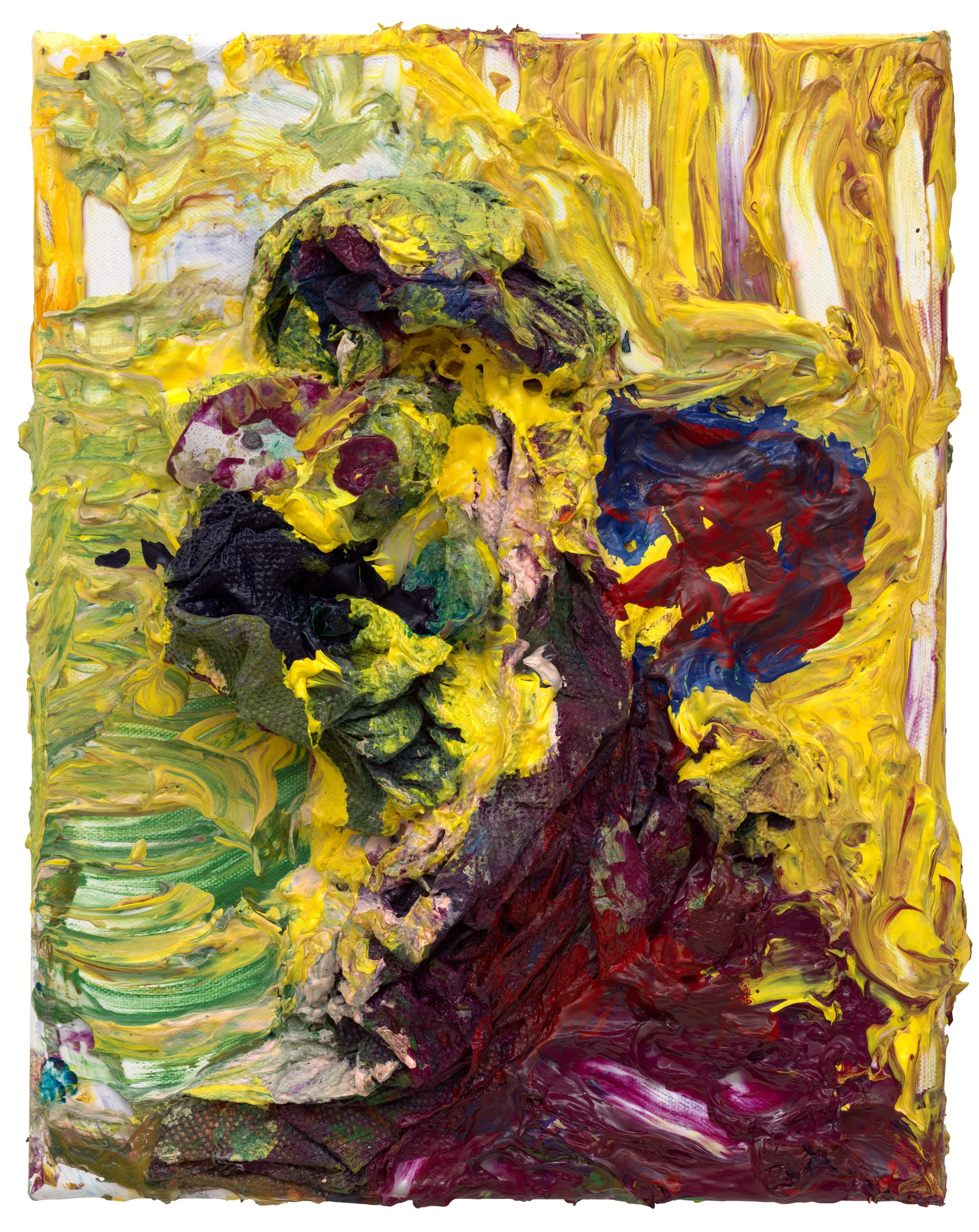  Drew Beattie and Ben Shepard  Yearner  2022 acrylic and collage on canvas 14 x 11 inches 
