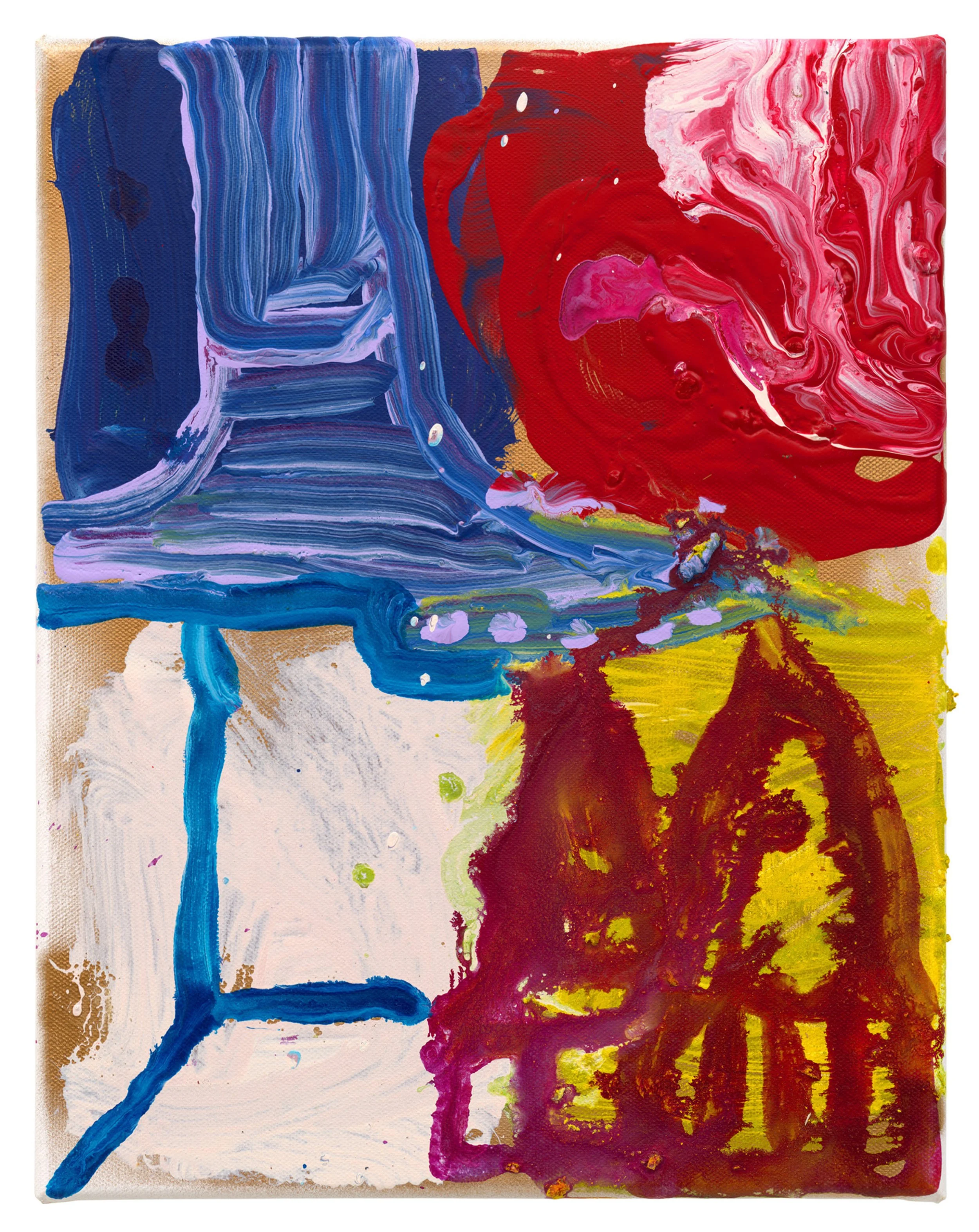  Drew Beattie and Ben Shepard  The Governors   2022 acrylic and spray paint on canvas 14 x 11 inches 