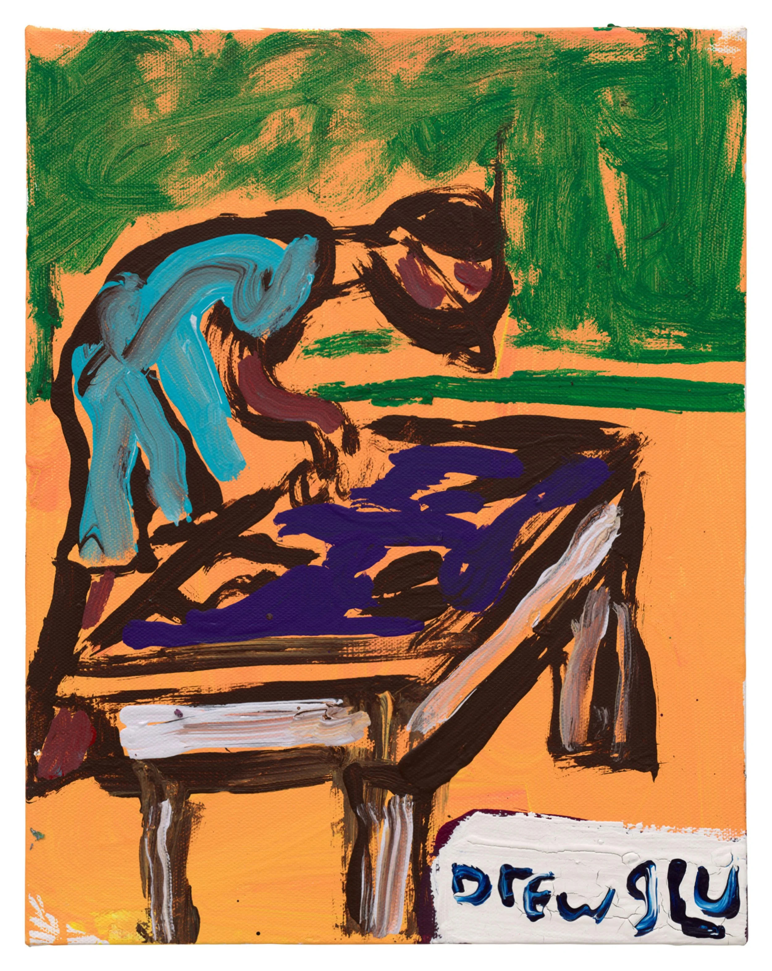  Drew Beattie and Ben Shepard  The Gluer   2022 acrylic on canvas 14 x 11 inches 