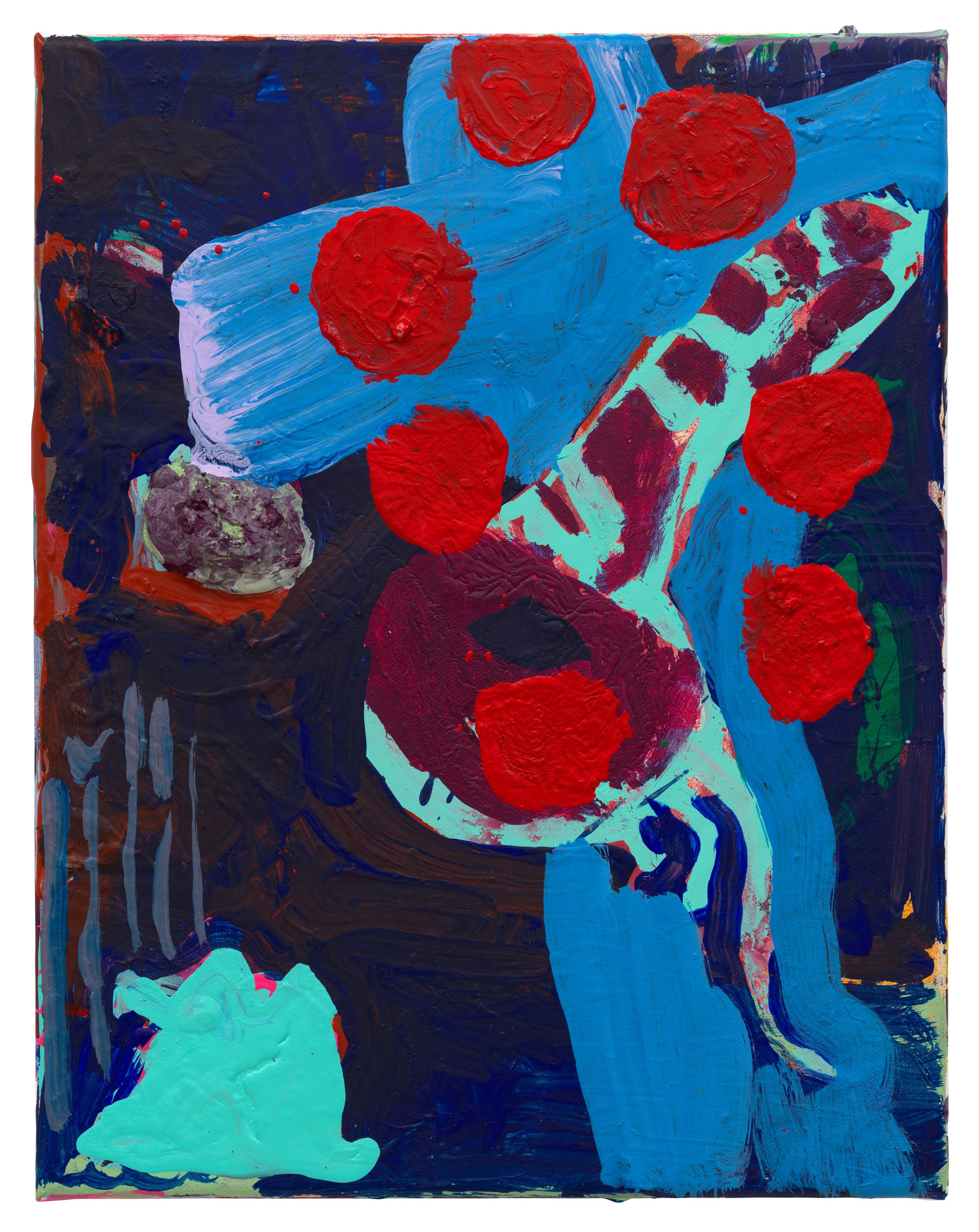  Drew Beattie and Ben Shepard  Spiritual Props 3   2022 acrylic and spray paint on canvas 14 x 11 inches 