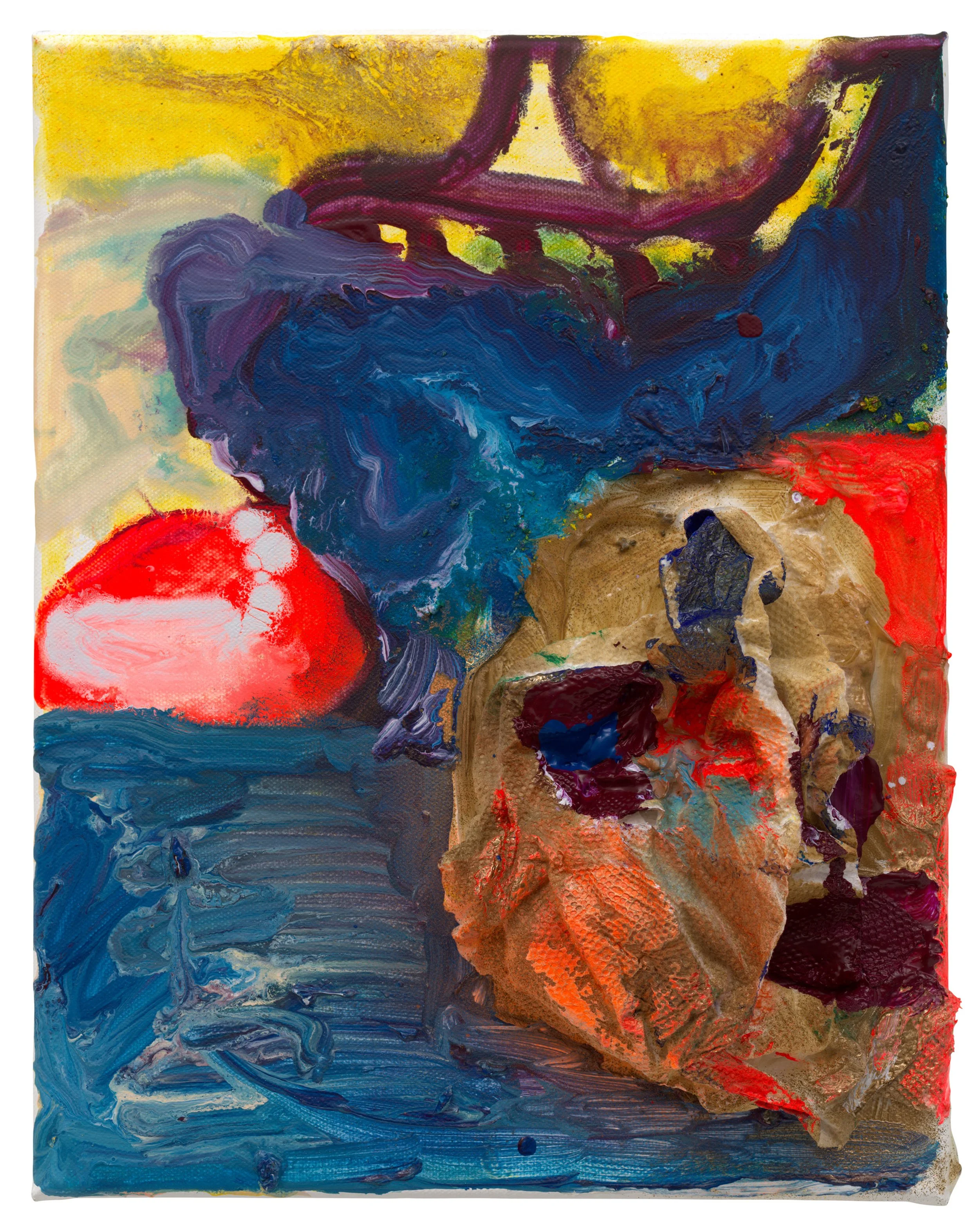  Drew Beattie and Ben Shepard  The Greeks   2022   acrylic, spray paint and collage on canvas 14 x 11 inches 