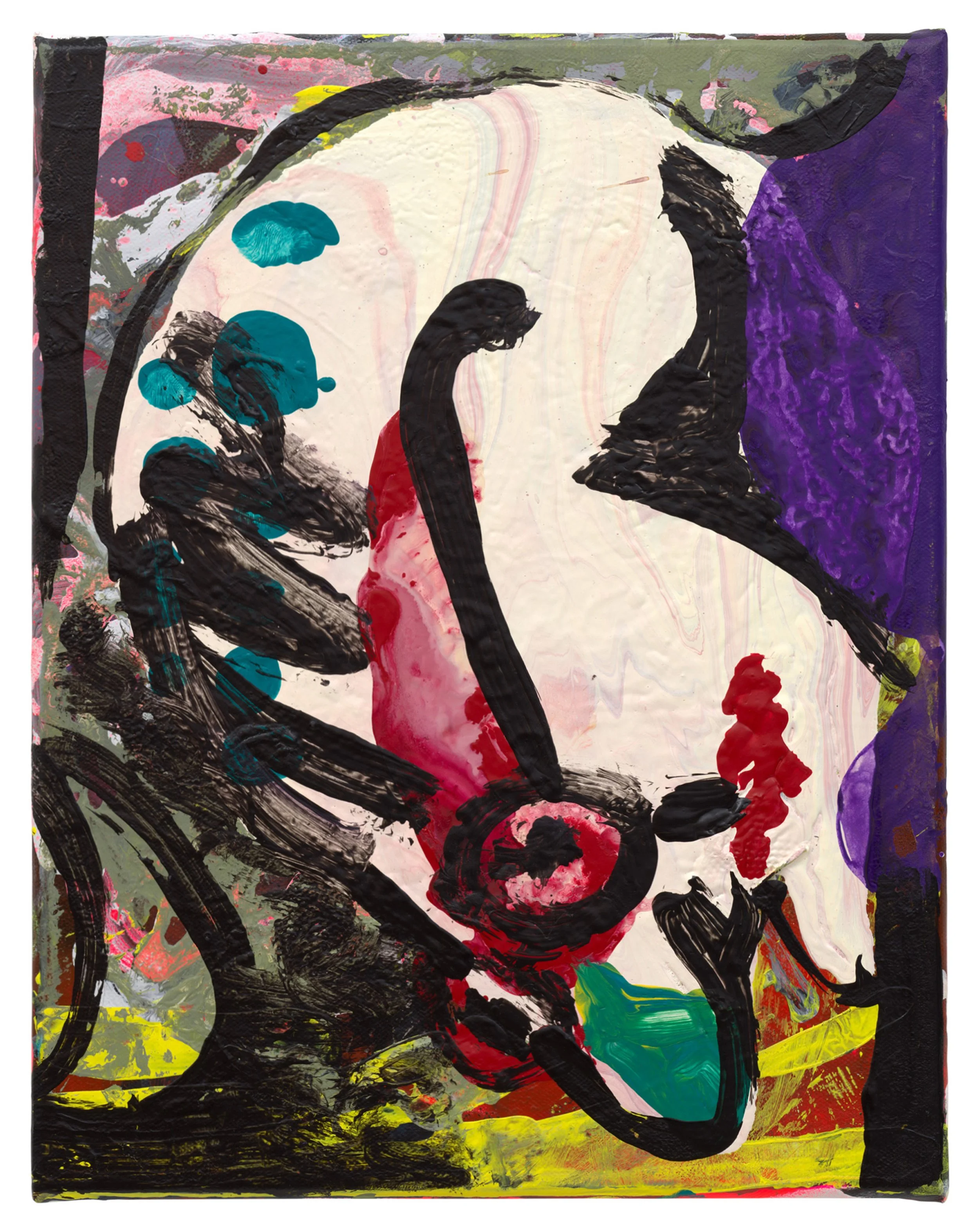  Drew Beattie and Ben Shepard  Falling   2022 acrylic and collage on canvas 14 x 11 inches 