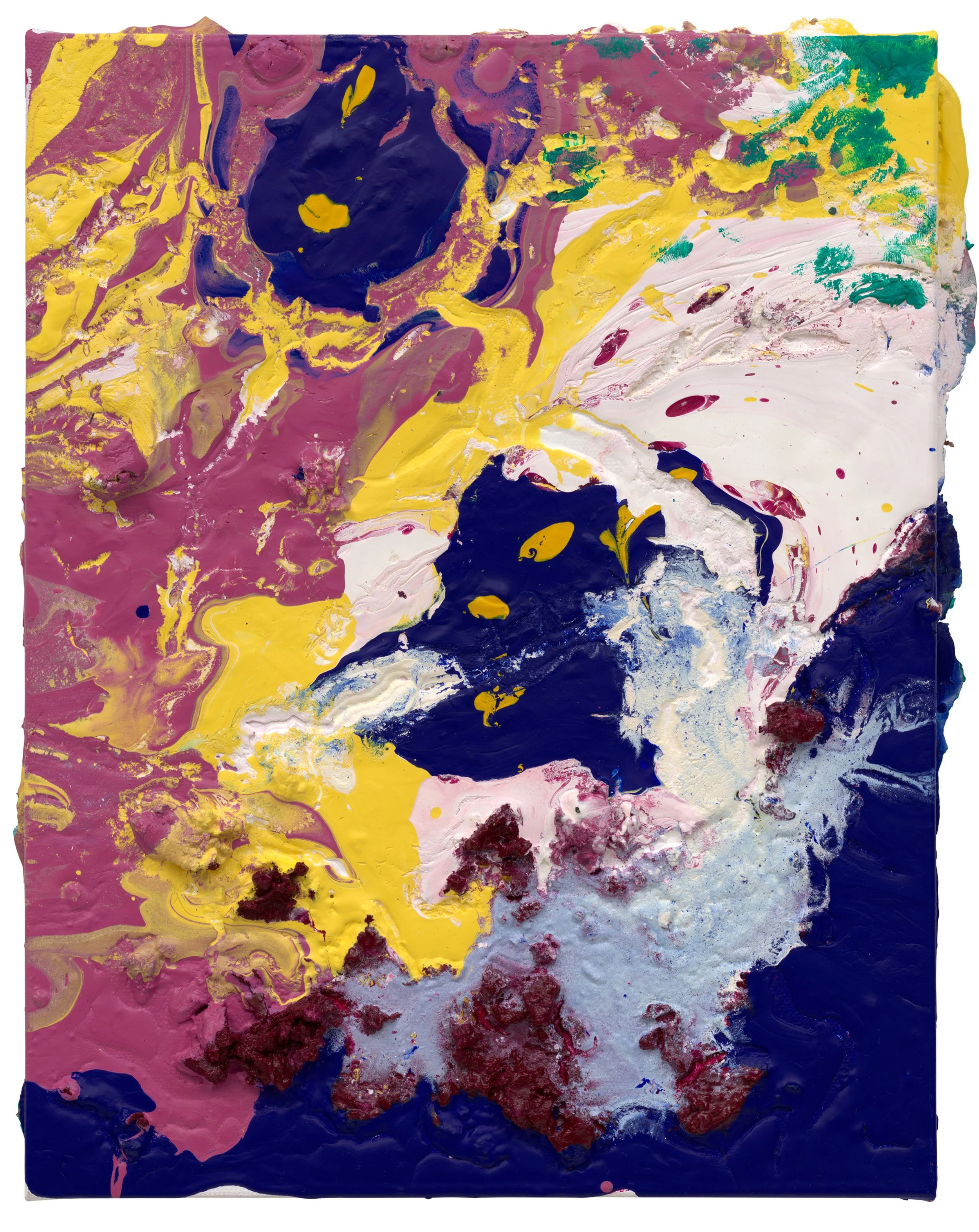  Drew Beattie and Ben Shepard  Descending Angels   2022 acrylic and collage on canvas 14 x 11 inches 