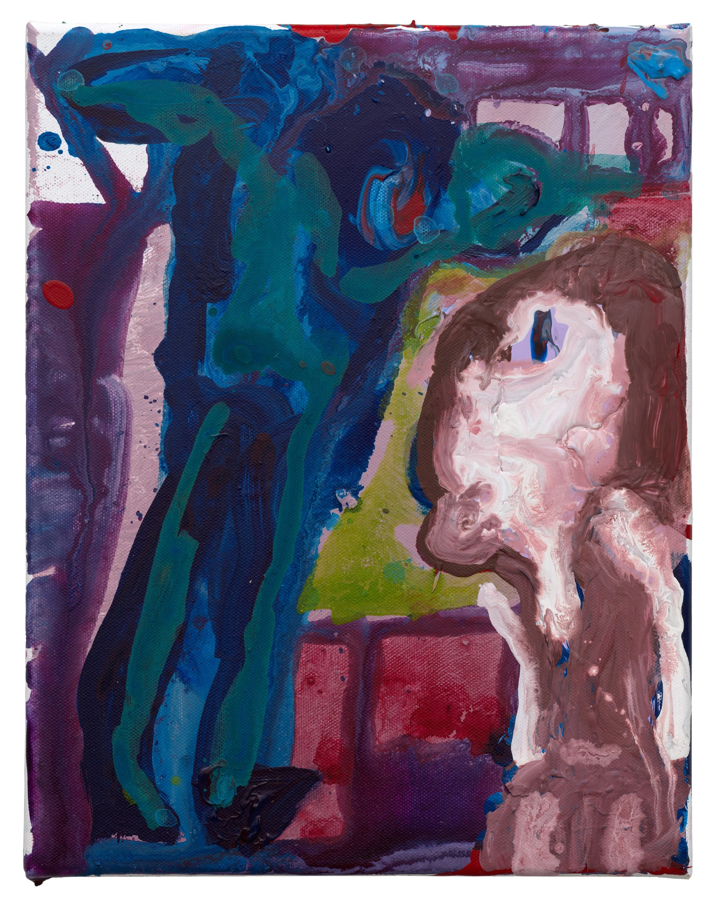  Drew Beattie and Ben Shepard  Crucifixion   2022 acrylic on canvas 14 x 11 inches 