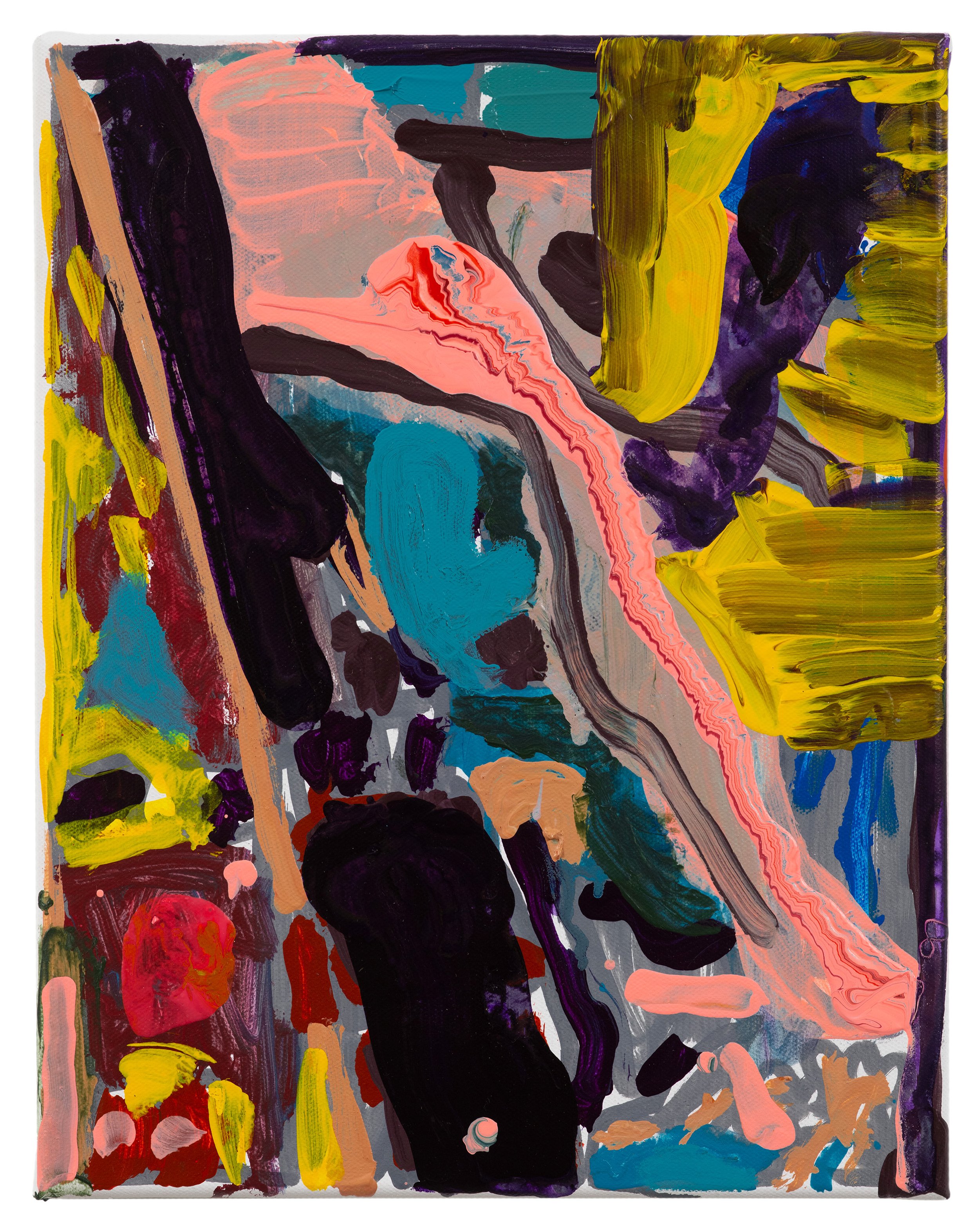  Drew Beattie and Ben Shepard  Busy Day   2021 acrylic on canvas 14 x 11 inches 