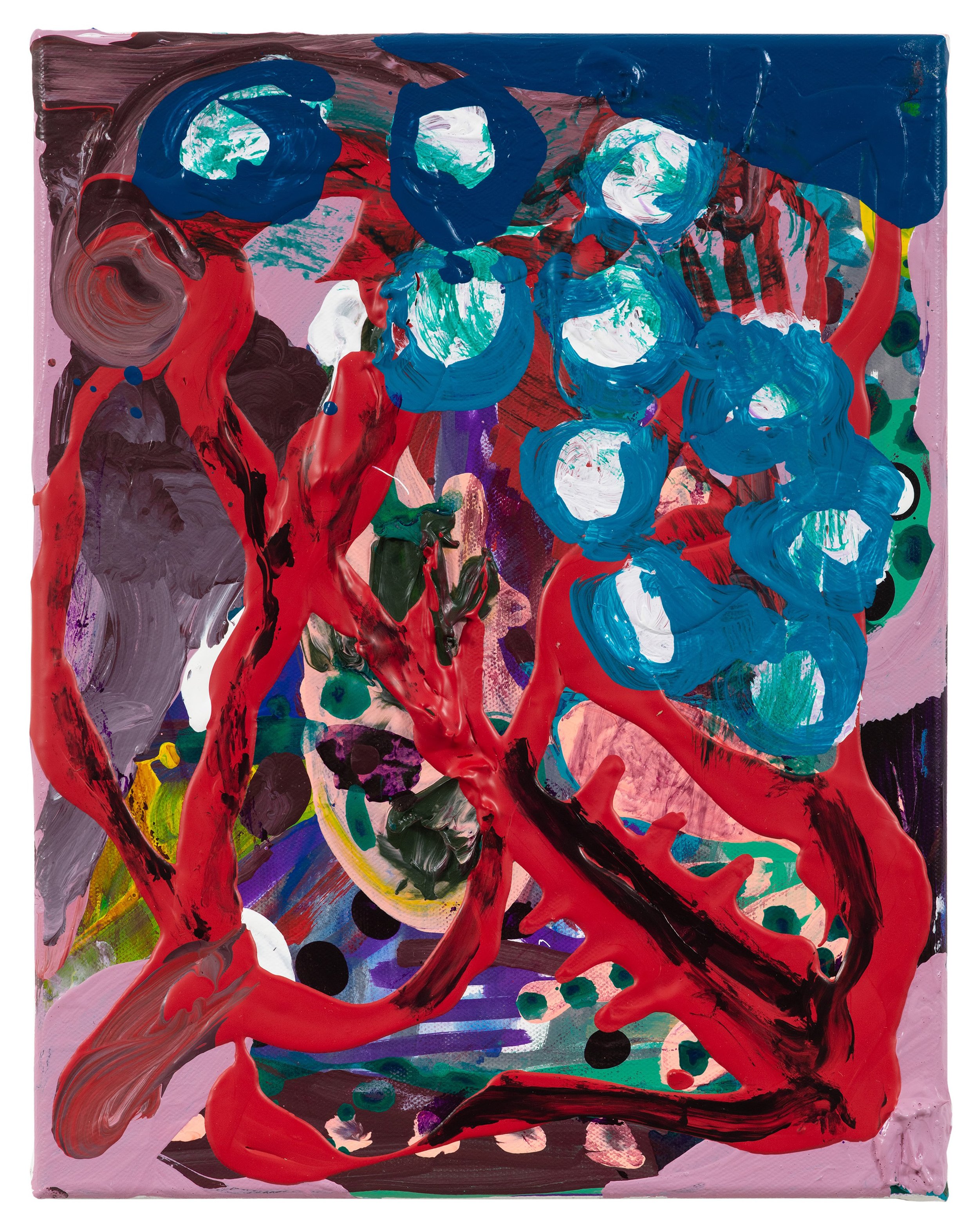  Drew Beattie and Ben Shepard Thorny Red    2021 acrylic on canvas 14 x 11 inches 