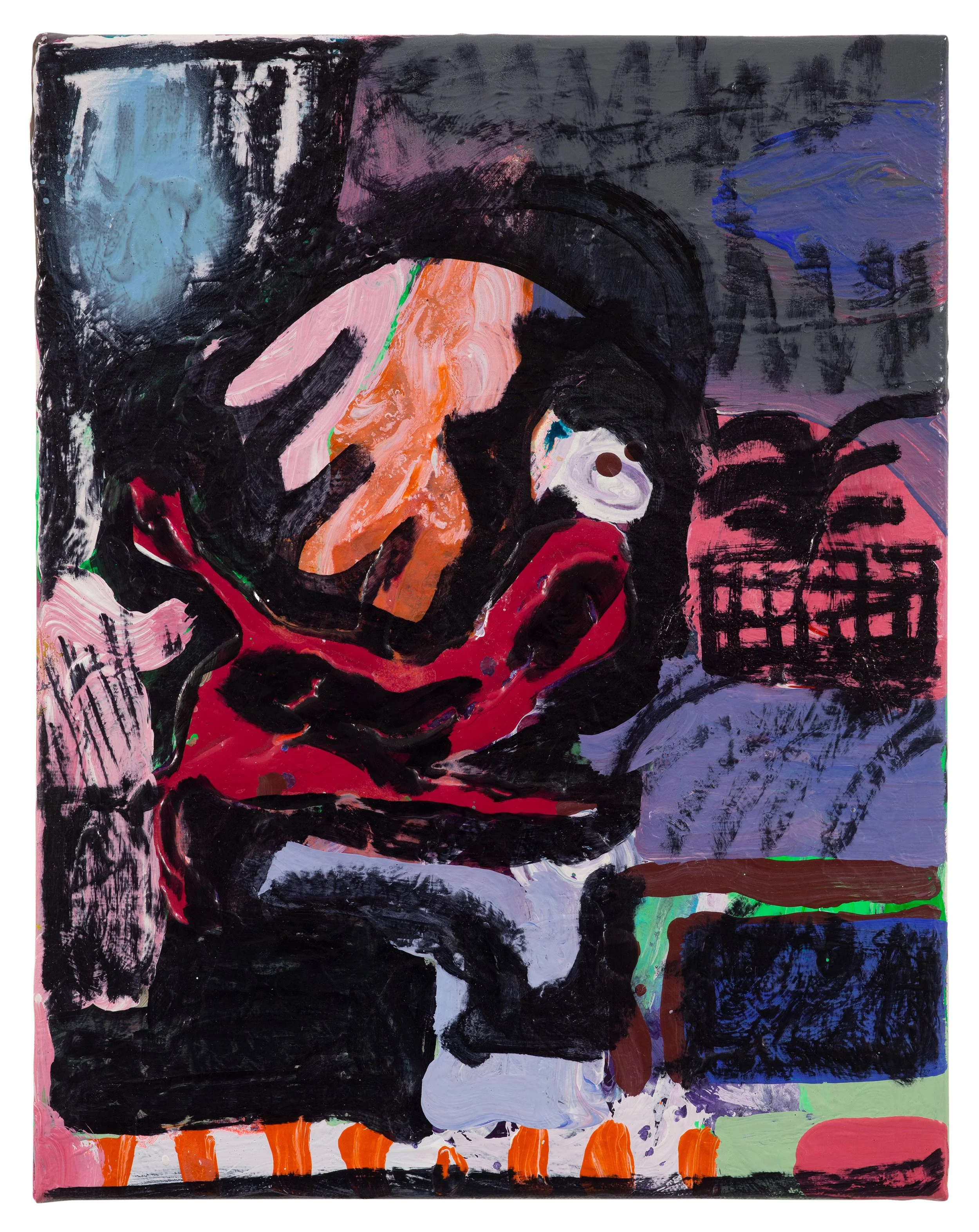 Drew Beattie and Ben Shepard  The Gate   2021 acrylic, spray paint and permanent marker on canvas 14 x 11 inches 
