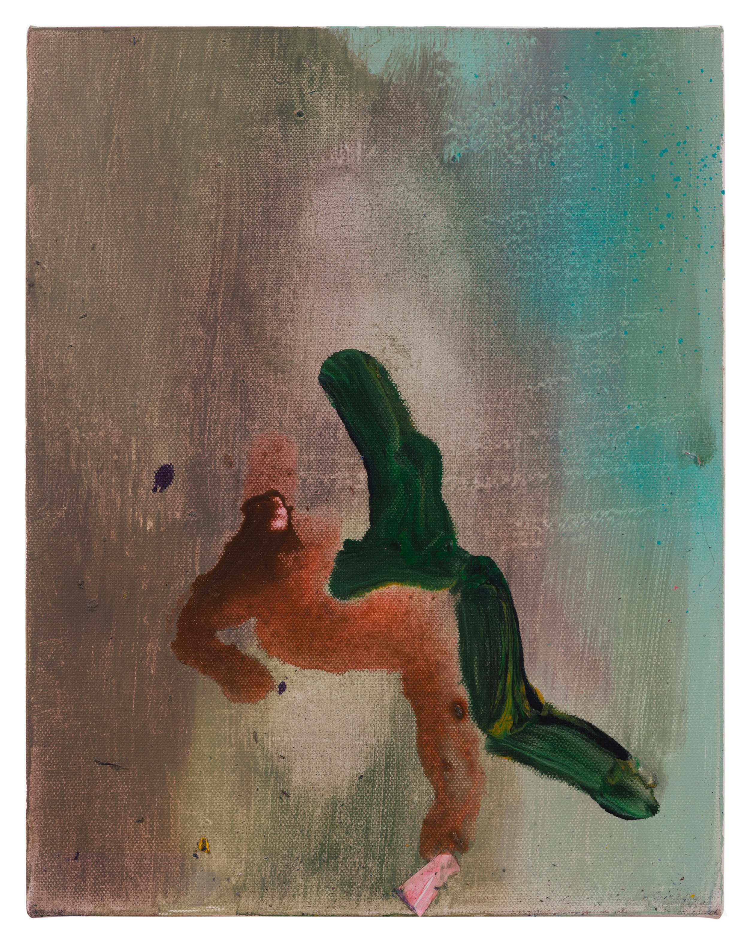  Drew Beattie and Ben Shepard  New Love   2021 acrylic and collage on canvas 14 x 11 inches 