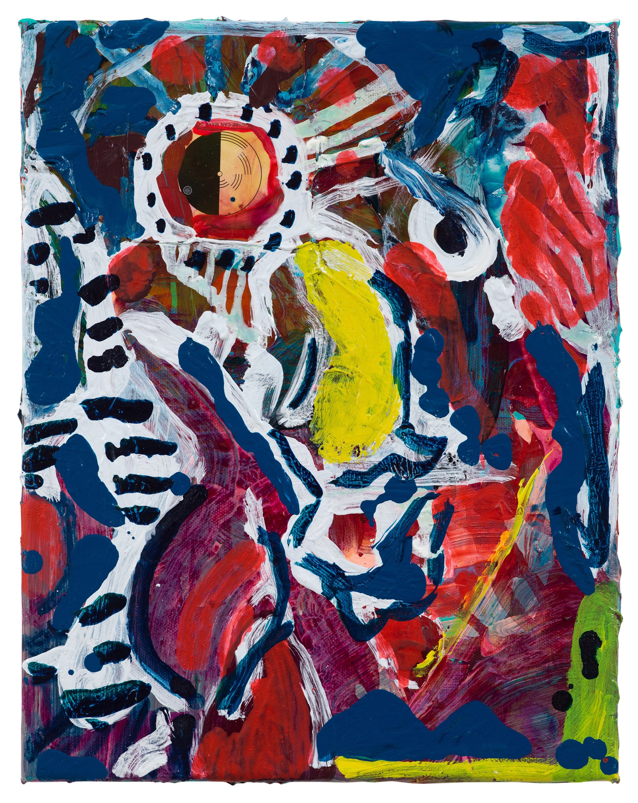  Drew Beattie and Ben Shepard  Dial   2021 acrylic and collage on canvas 14 x 11 inches 