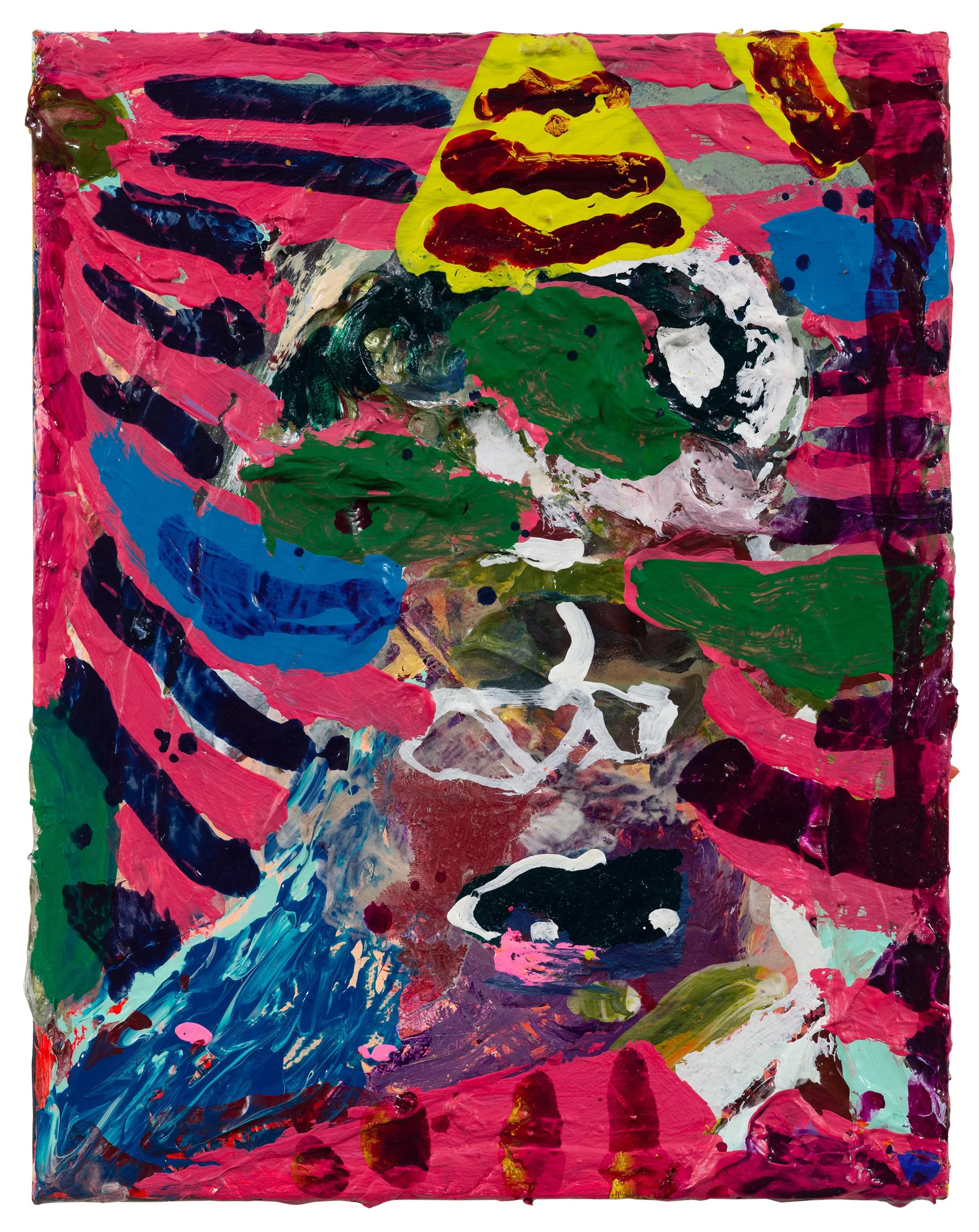  Drew Beattie and Ben Shepard Stripes and Wings  2021 acrylic on canvas 14 x 11 inches 