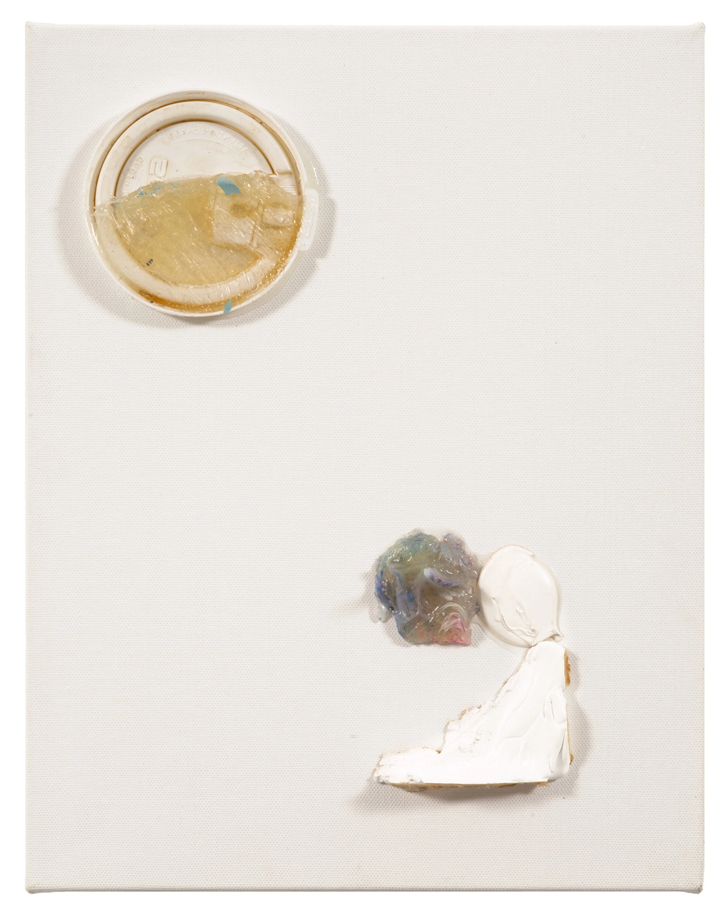  Drew Beattie  Unicorn Moonlight   2021 acrylic and plastic lid on canvas 14 x 11 inches 