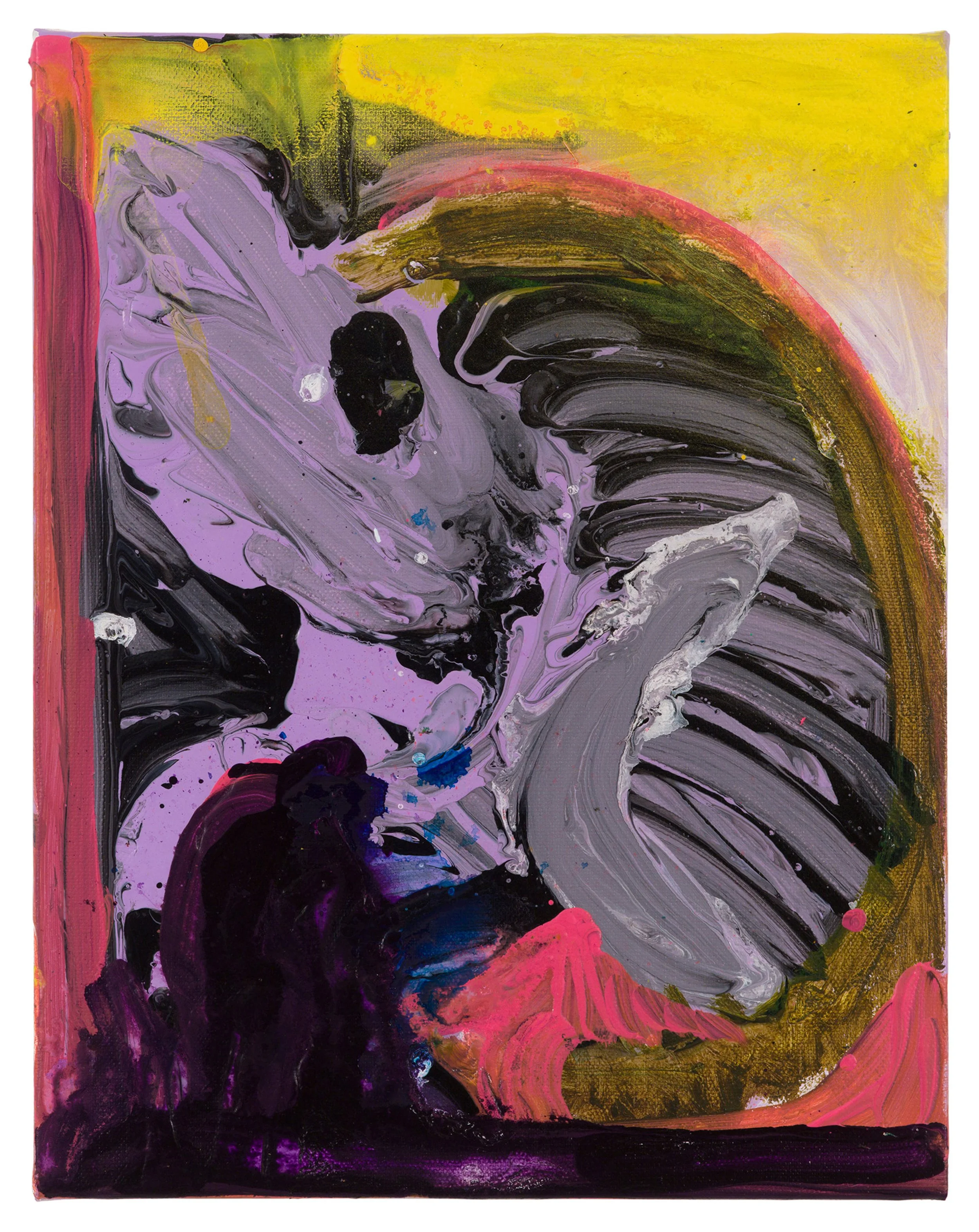  Drew Beattie and Ben Shepard  Doorbell Monster   2019 acrylic on canvas 14 x 11 inches 