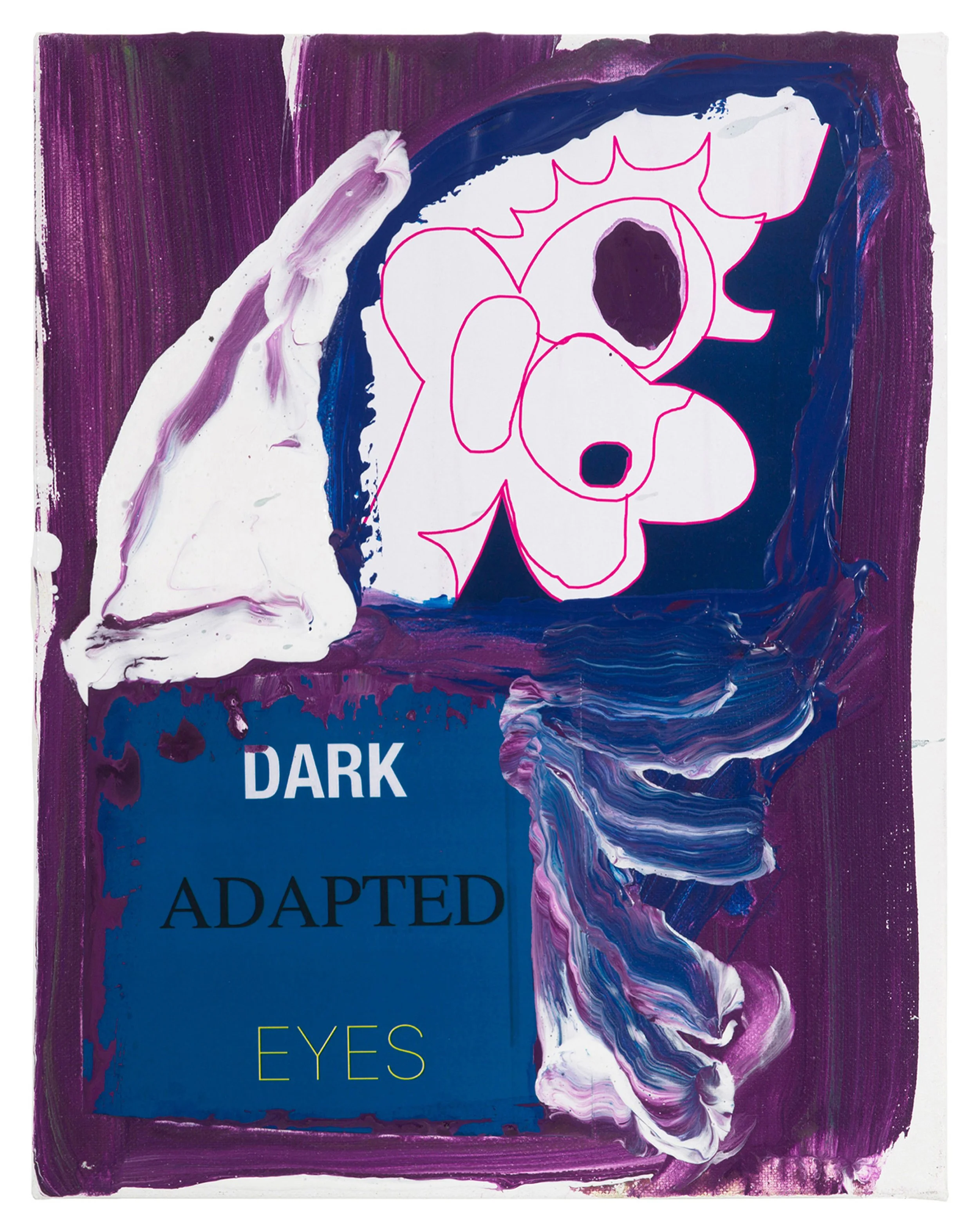  Drew Beattie and Ben Shepard  Dark Adapted Eyes   2019 acrylic and collage on canvas 14 x 11 inches 