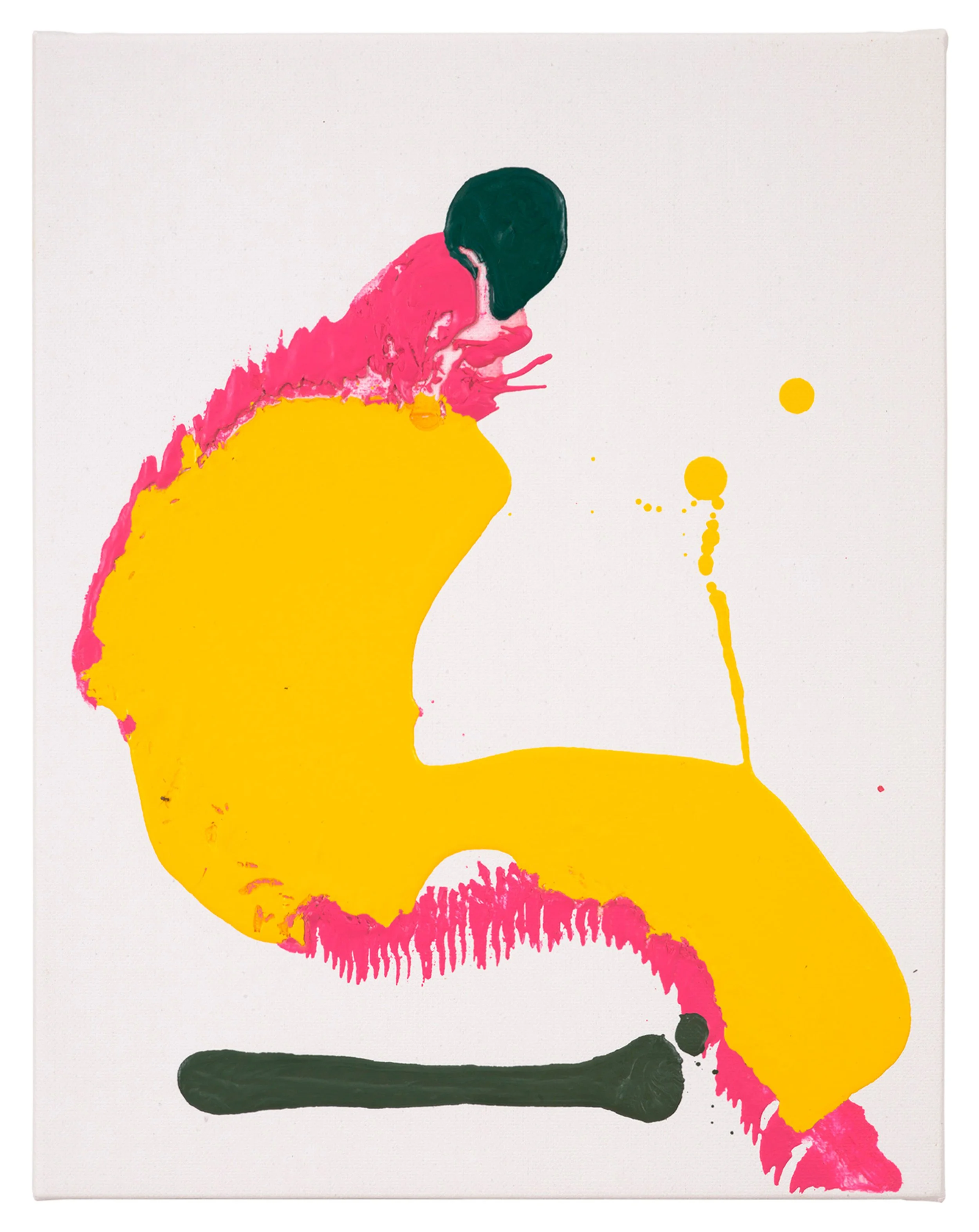  Drew Beattie  Yellow Sitter   2019 acrylic collage on canvas 14 x 11 inches 