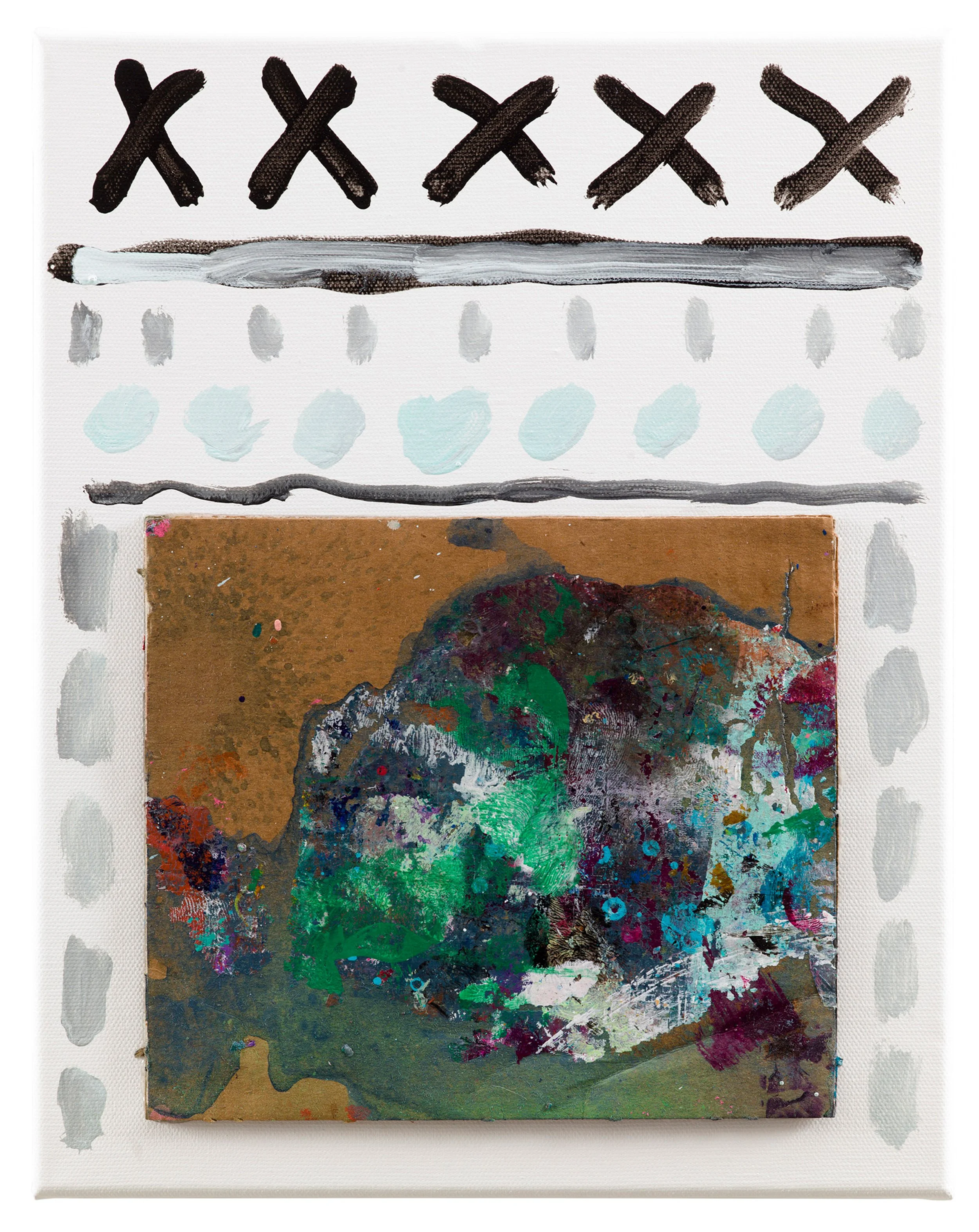  Drew Beattie  October   2018 acrylic and cardboard on canvas 14 x 11 inches 