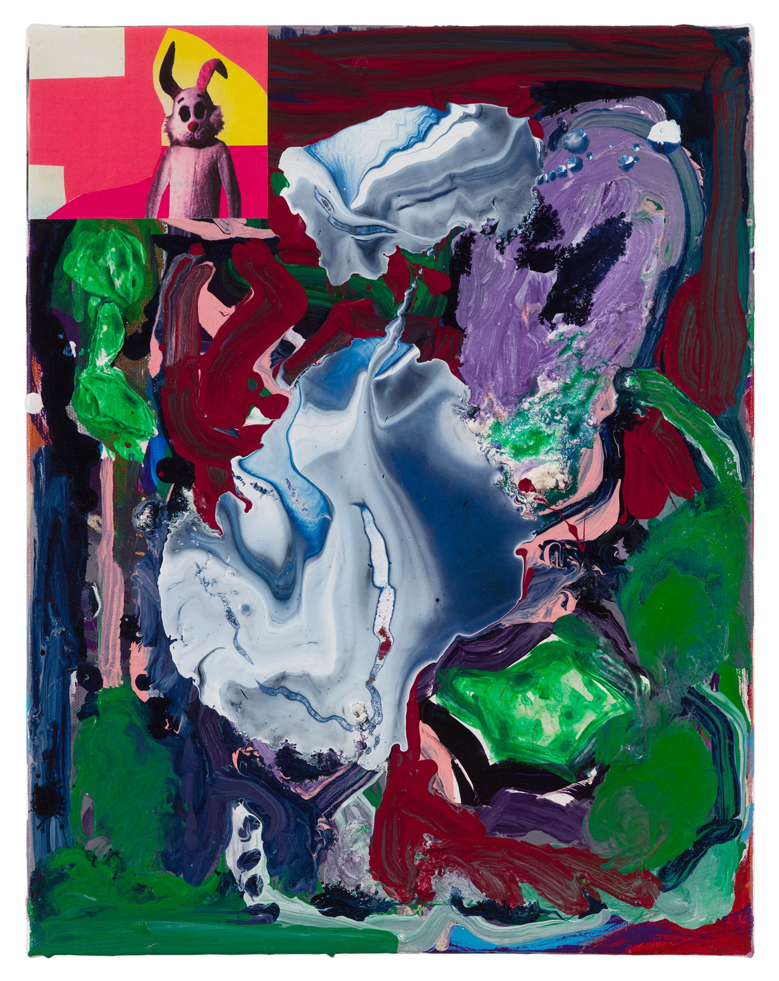  Drew Beattie Commitment to Love    2018 acrylic and collage on canvas 14 x 11 inches 