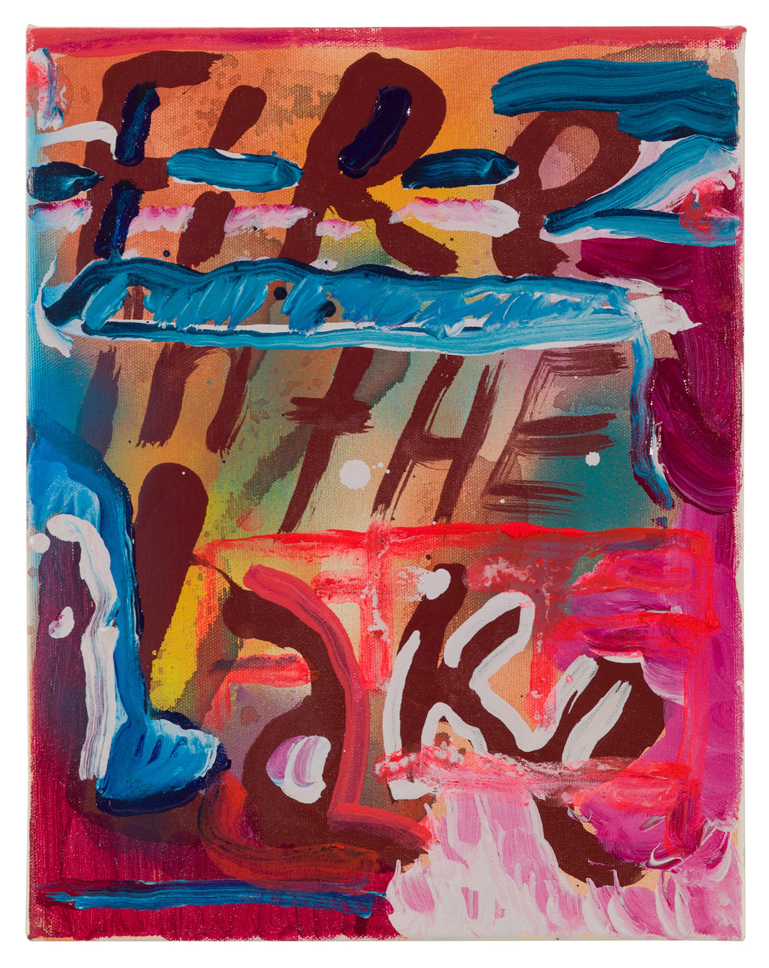  Drew Beattie and Ben Shepard  Fire in the Lake   2016 acrylic on canvas 14 x 11 inches 