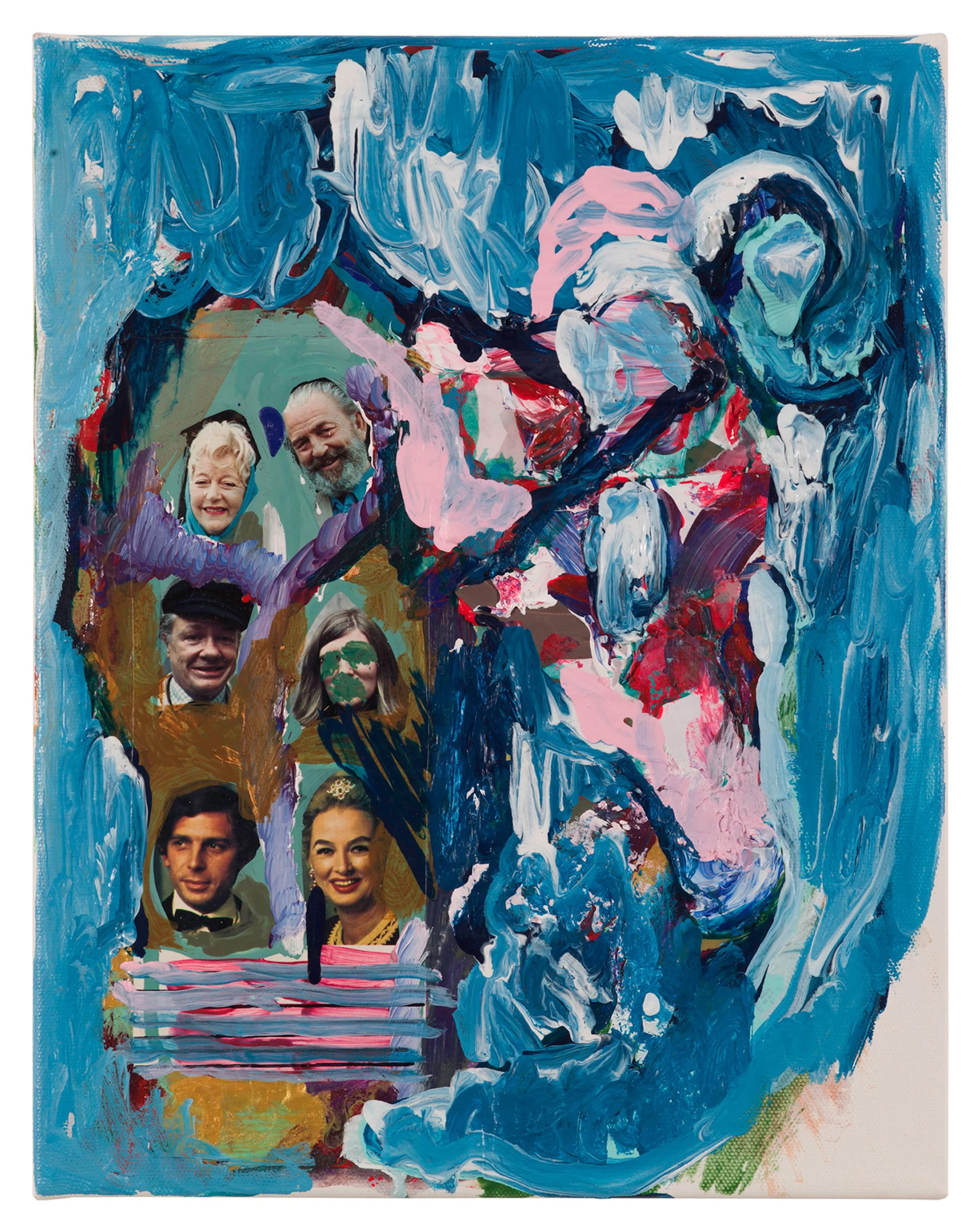  Drew Beattie  English Actors   2016 acrylic and collage on canvas 14 x 11 inches 