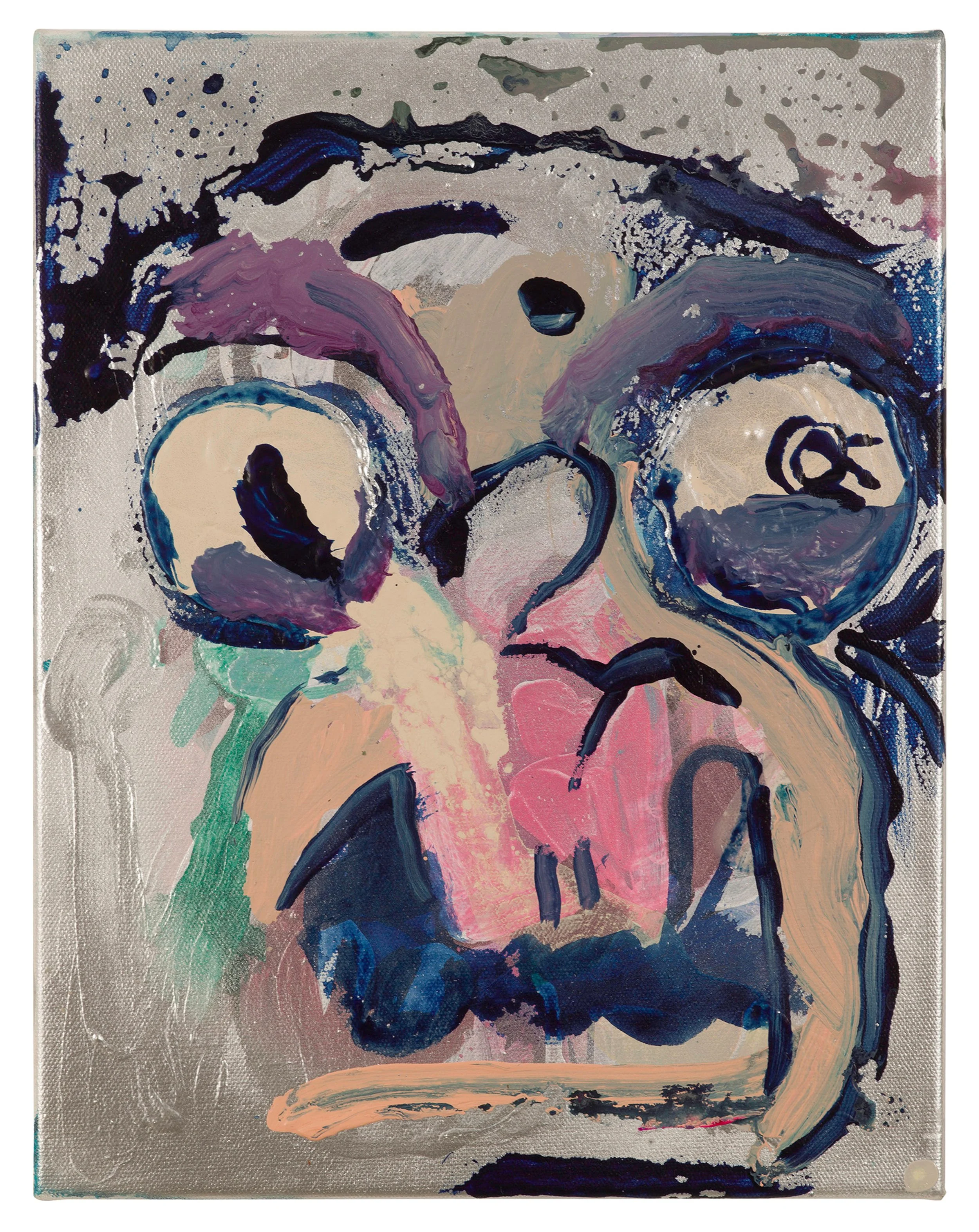  Drew Beattie and Ben Shepard  Puritan   2016 acrylic and spray paint on canvas 14 x 11 inches 