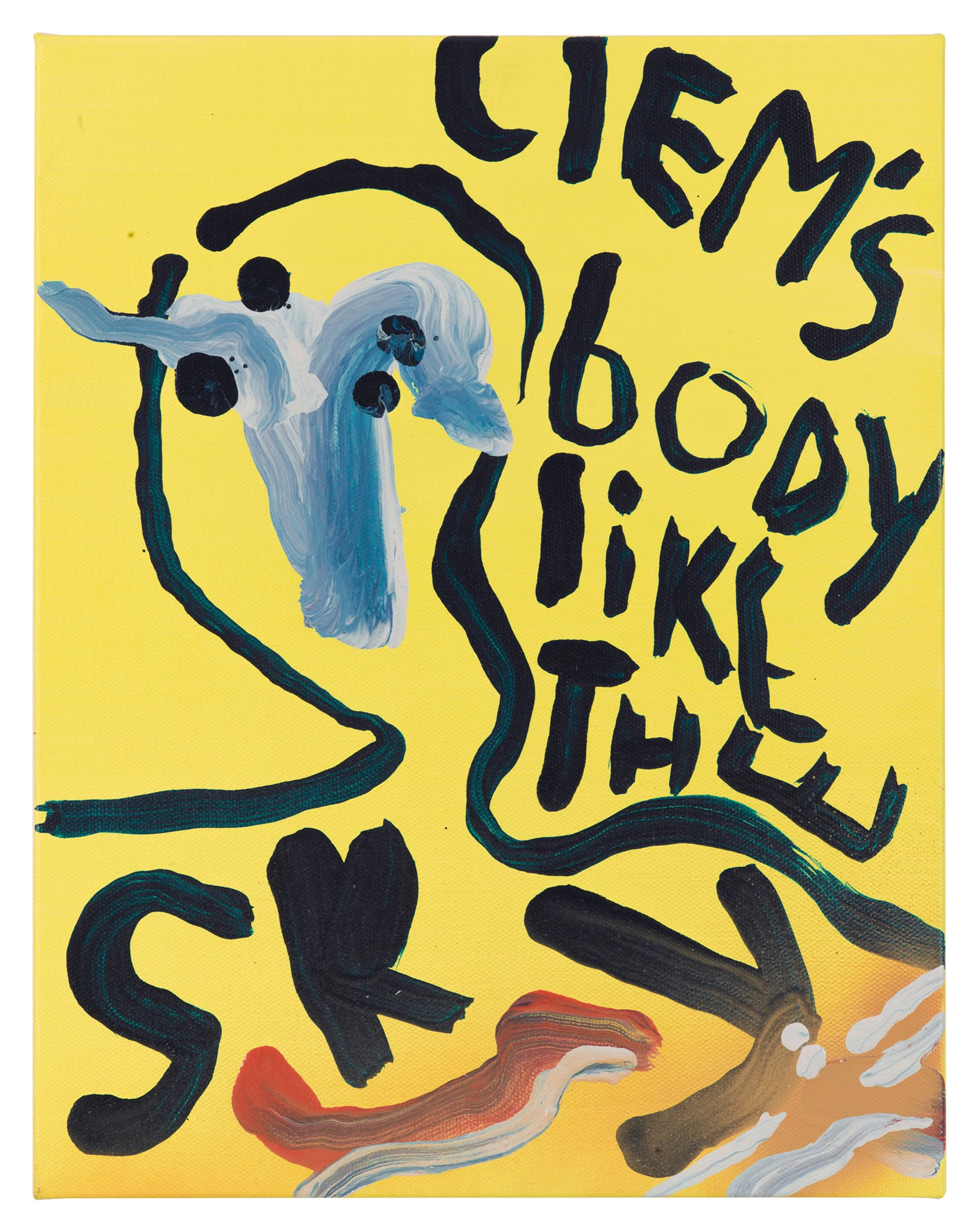  Drew Beattie and Ben Shepard  Clem's Body Like the Sky   2016 acrylic and spray paint on canvas 14 x 11 inches 