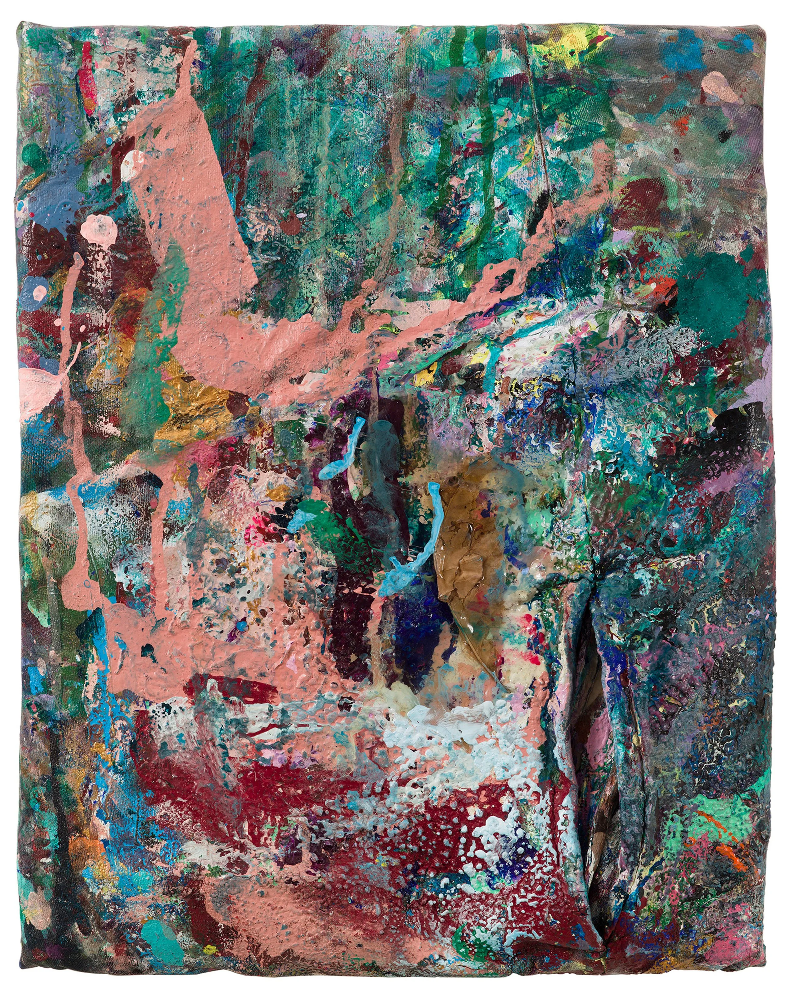  Drew Beattie and Ben Shepard  Pocket Bottom &nbsp; 2016 acrylic on pants 14 1/2 x 11 1/4 inches 