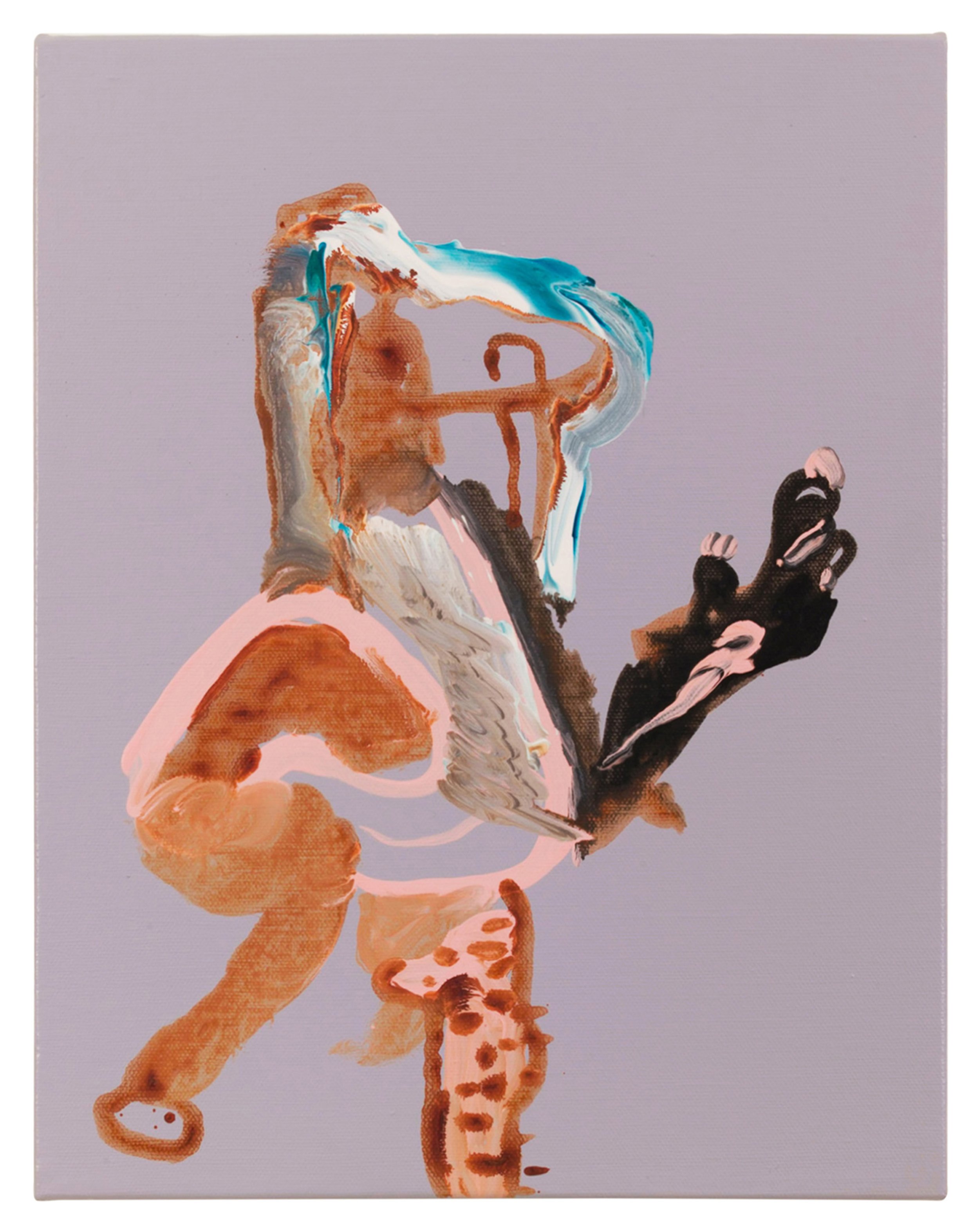  Drew Beattie and Ben Shepard  Figure on Lavender Gray   2015 acrylic on canvas 14 x 11 inches 