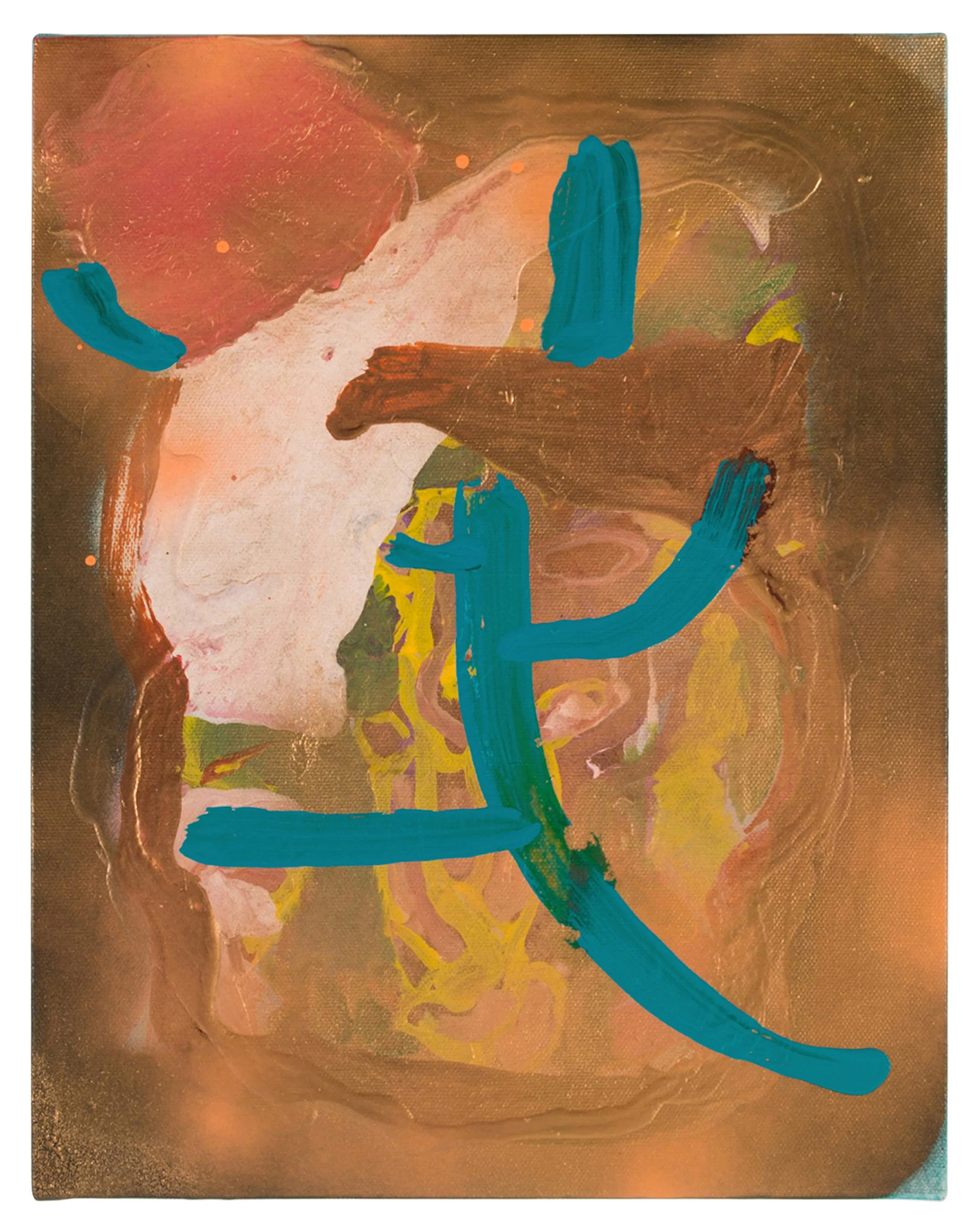  Drew Beattie and Ben Shepard  Maker Blue   2015 acrylic and spray paint on canvas 14 x 11 inches 