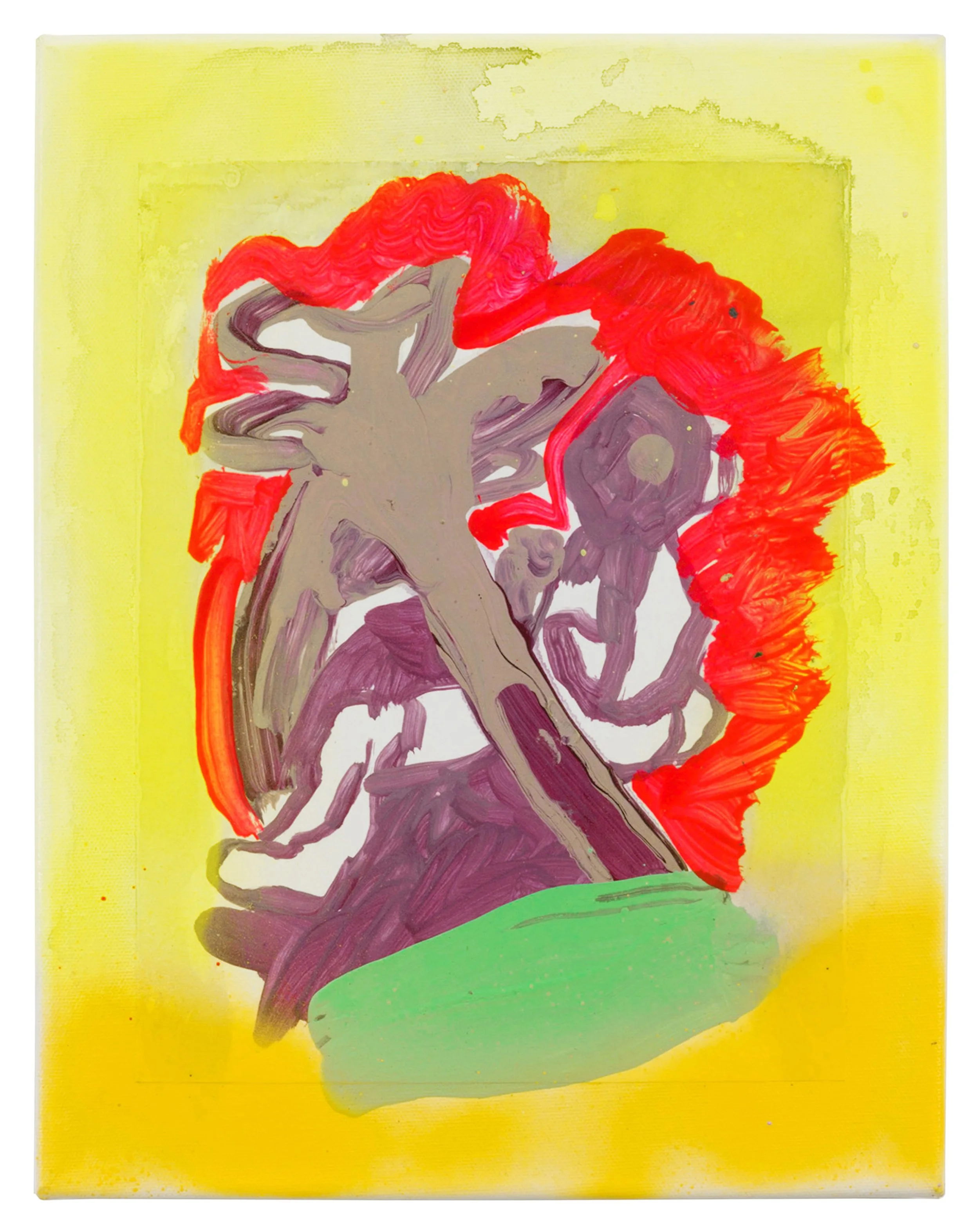  Drew Beattie and Ben Shepard  The Picnic   2015 acrylic, spray paint and paper on canvas 14 x 11 inches 