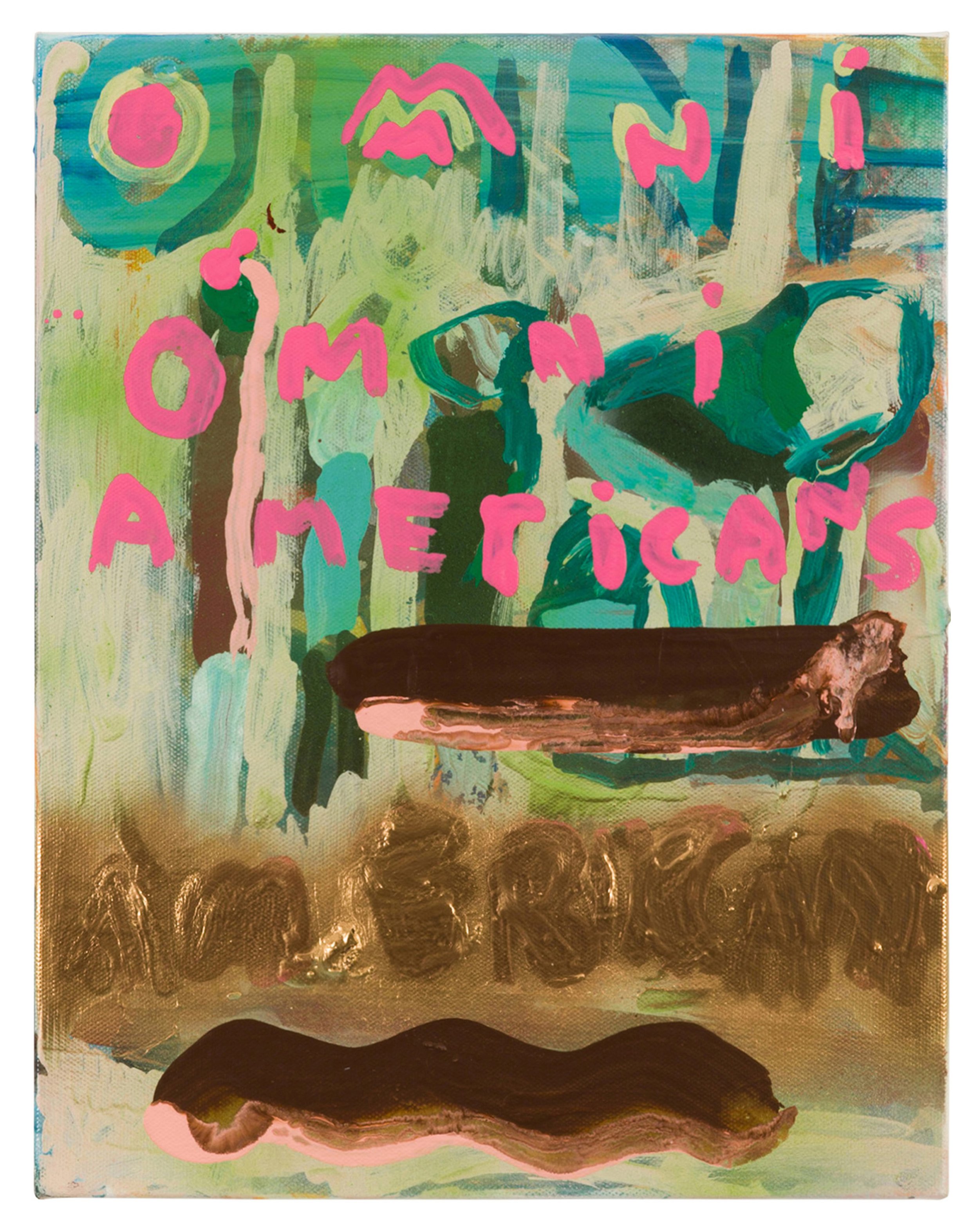  Drew Beattie and Ben Shepard  Omni Americans   2015 acrylic and spray paint on canvas 14 x 11 inches 
