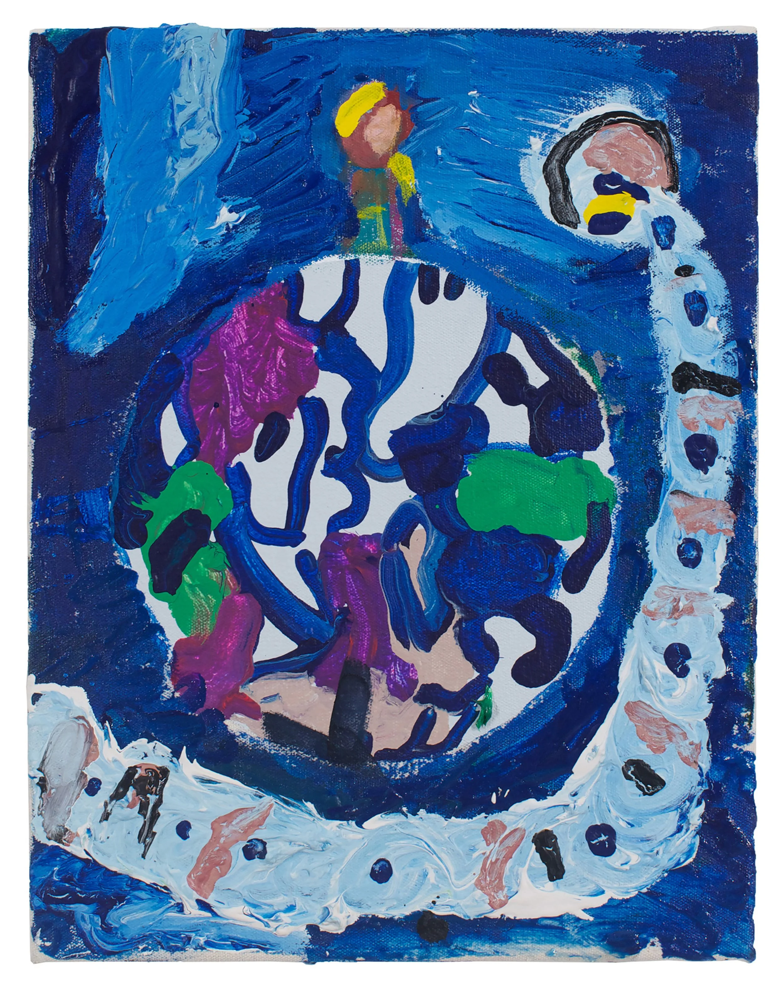  Drew Beattie and Ben Shepard  Yellow Beret   2014 acrylic on canvas 14 x 11 inches 