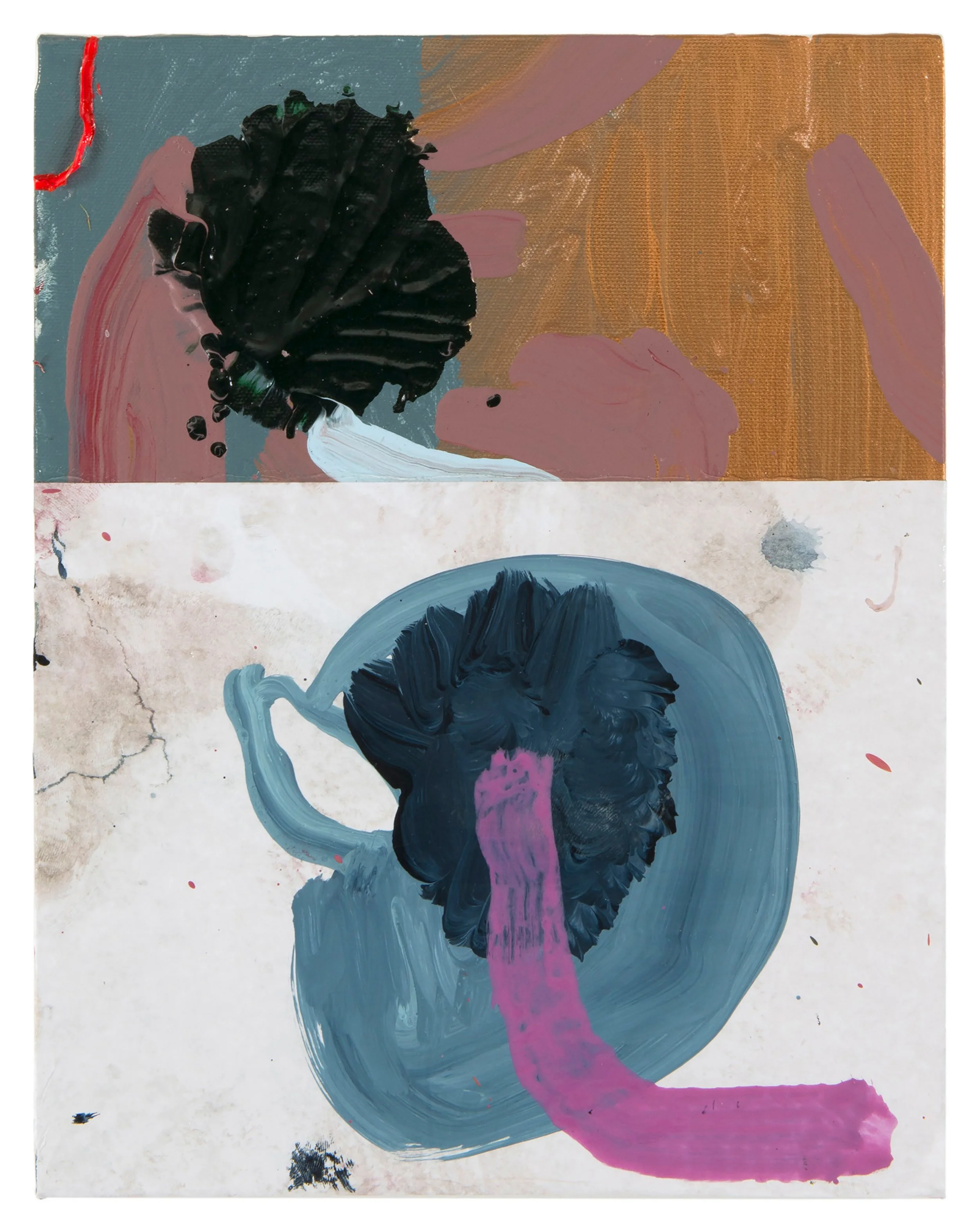  Drew Beattie  Optional Pines   2014 acrylic and paper on canvas 14 x 11 inches 