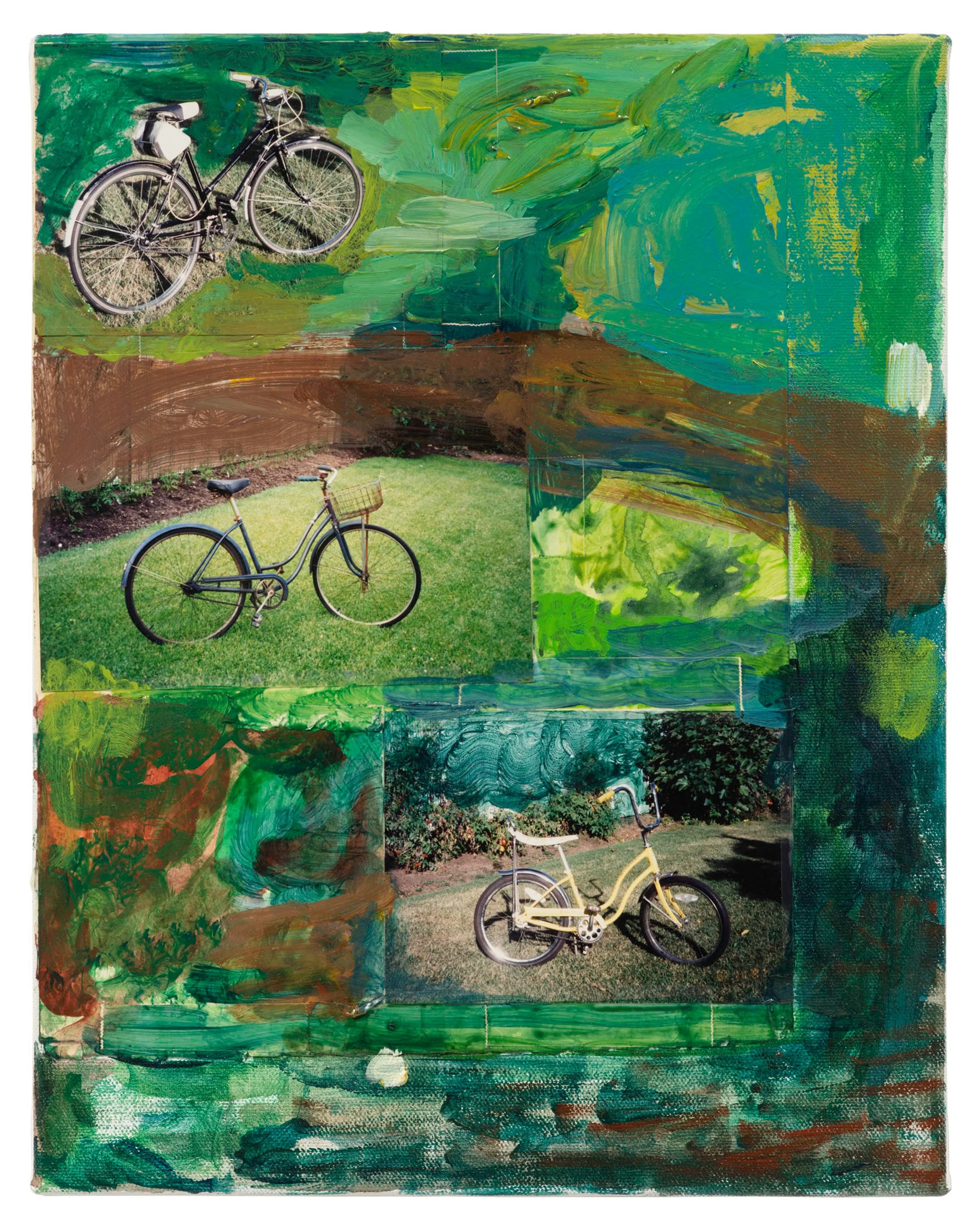  Drew Beattie  Three Bicycles   2005 acrylic and photographs on canvas 14 x 11 inches 