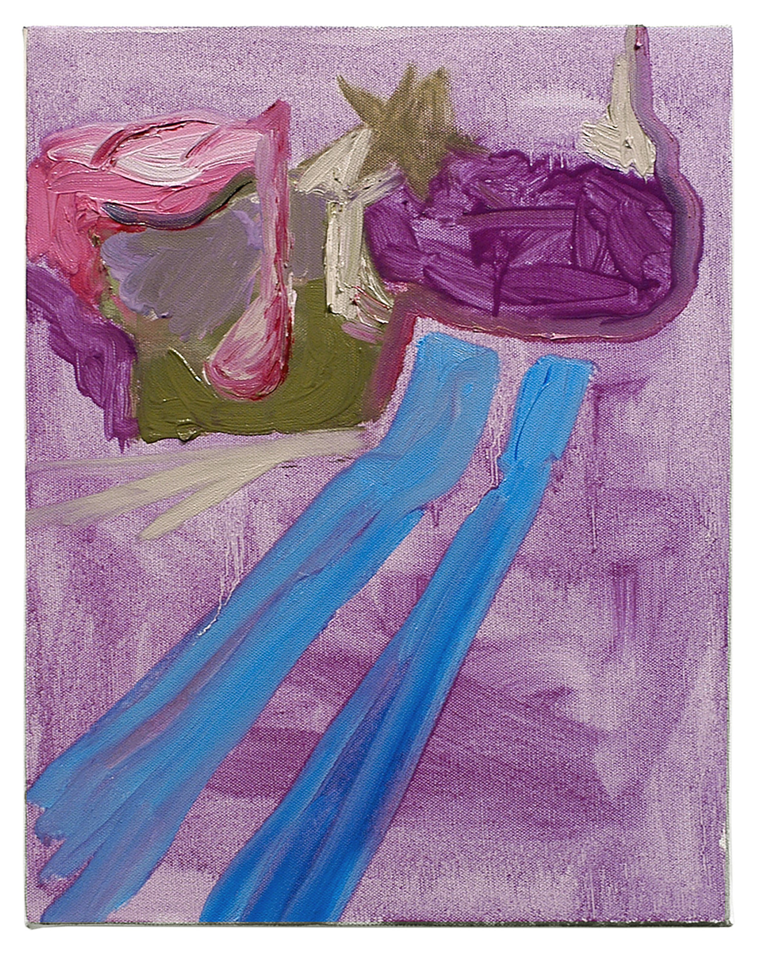  Drew Beattie  Blue Stripes   2005   acrylic on canvas 14 x 11 inches 