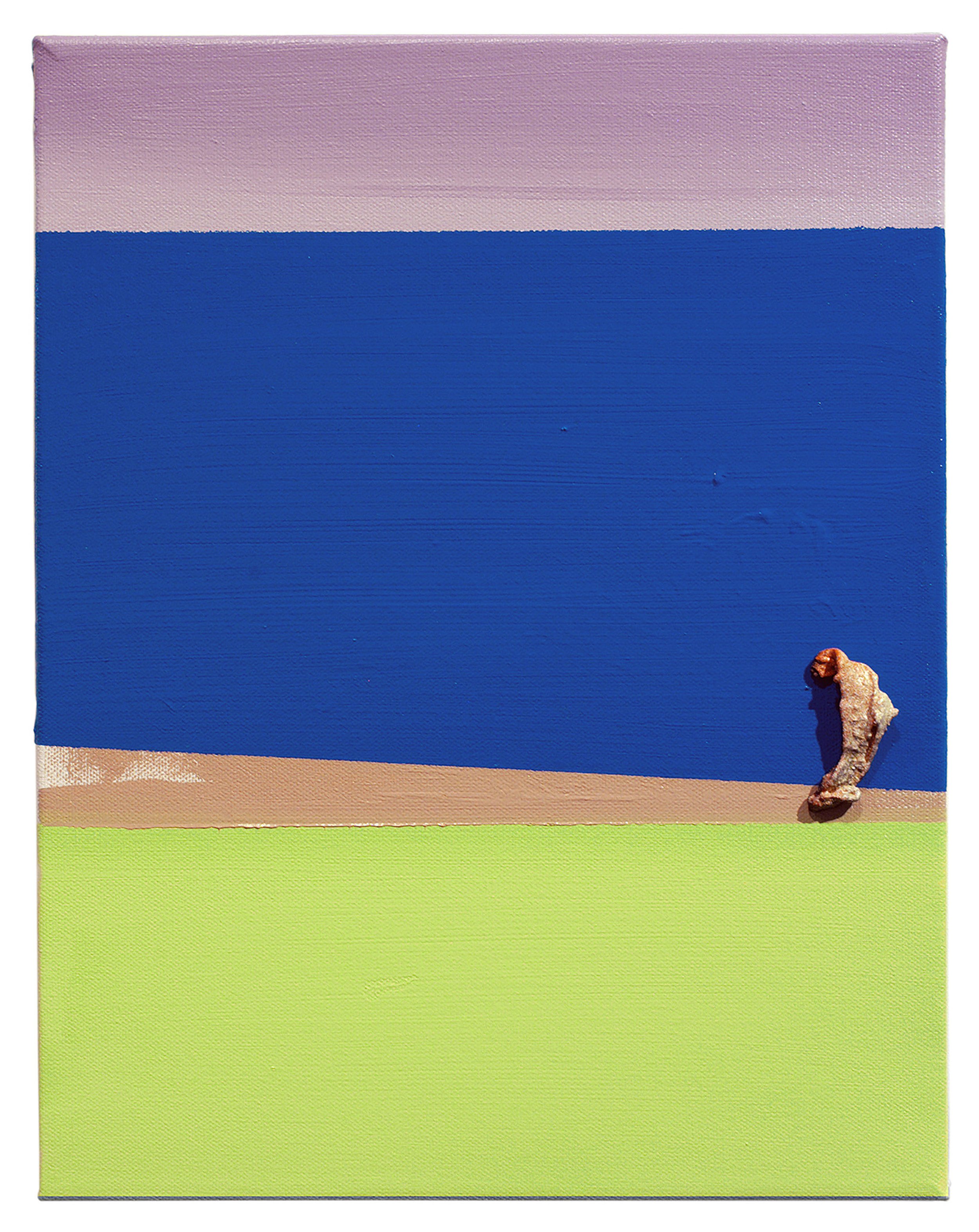  Drew Beattie  Shore &nbsp; 2005 oil, spray paint and bondo on canvas 14 x 11 inches 