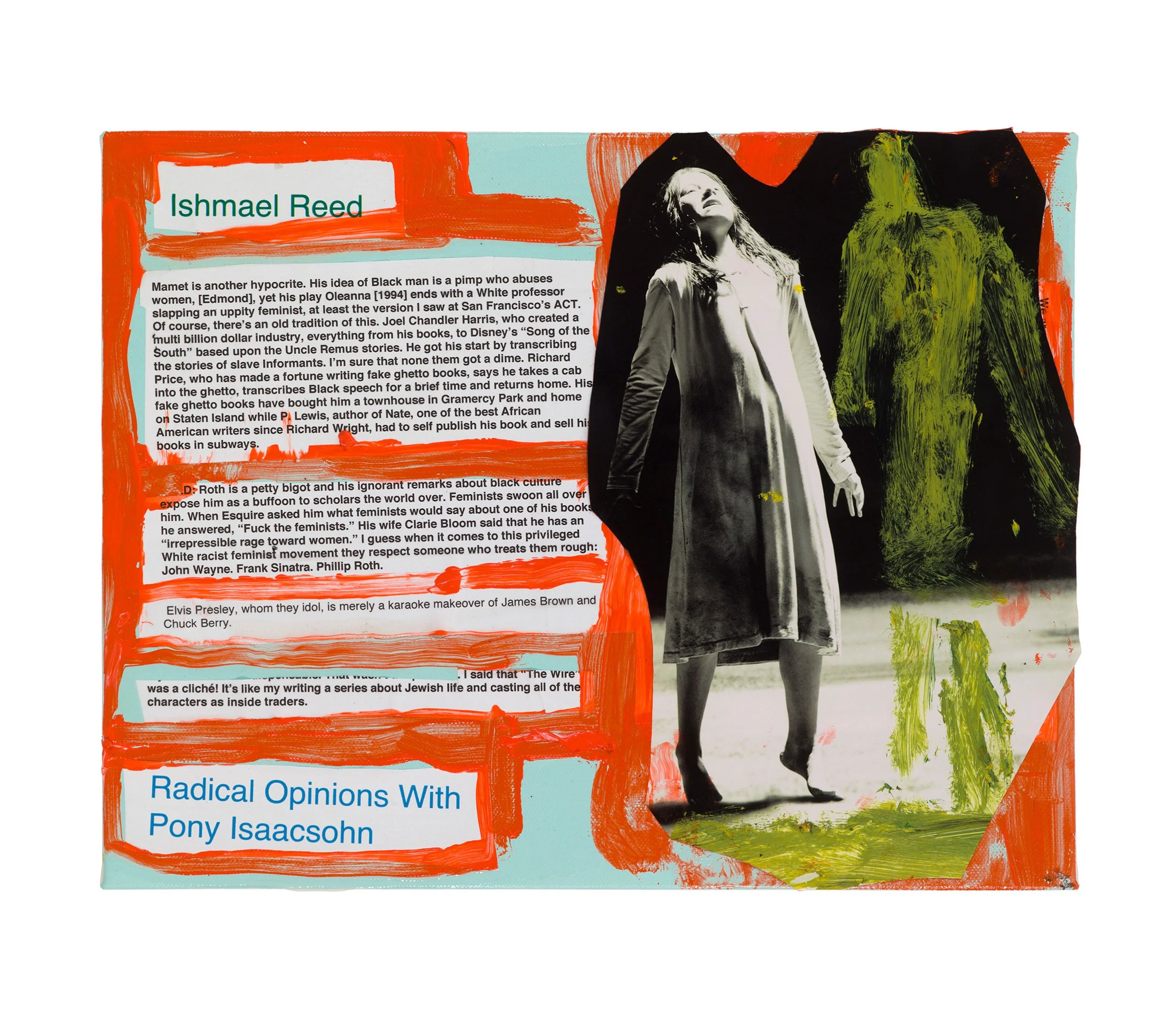  Drew Beattie and Ben Shepard  Radical Opinions   2019 acrylic and collage on canvas 11 x 14 inches 