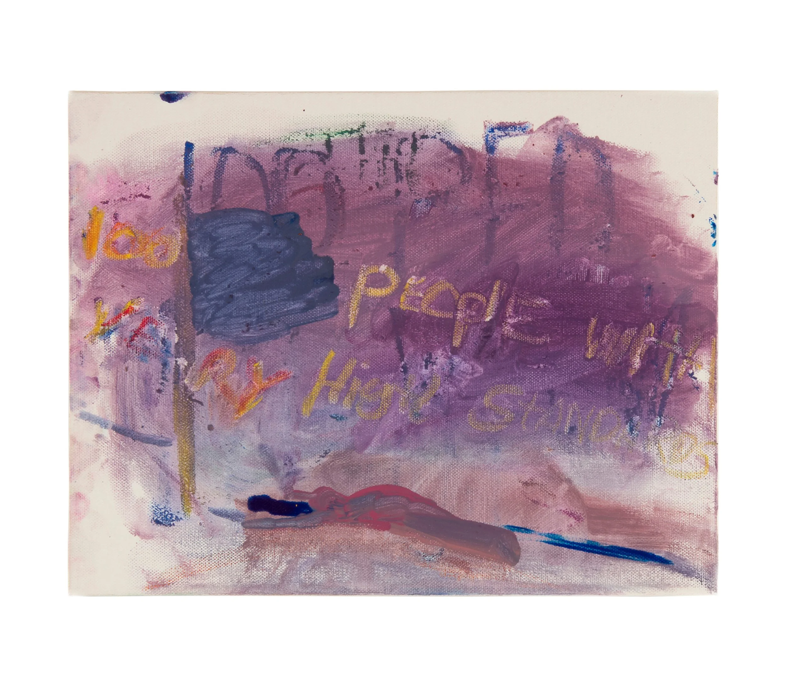  Drew Beattie and Ben Shepard  100 People with Very High Standards   2014 acrylic and crayon on canvas 11 x 14 inches 