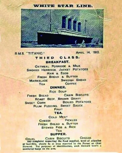 Titanic 3rd Class Tea &amp; Supper with Chef Nick