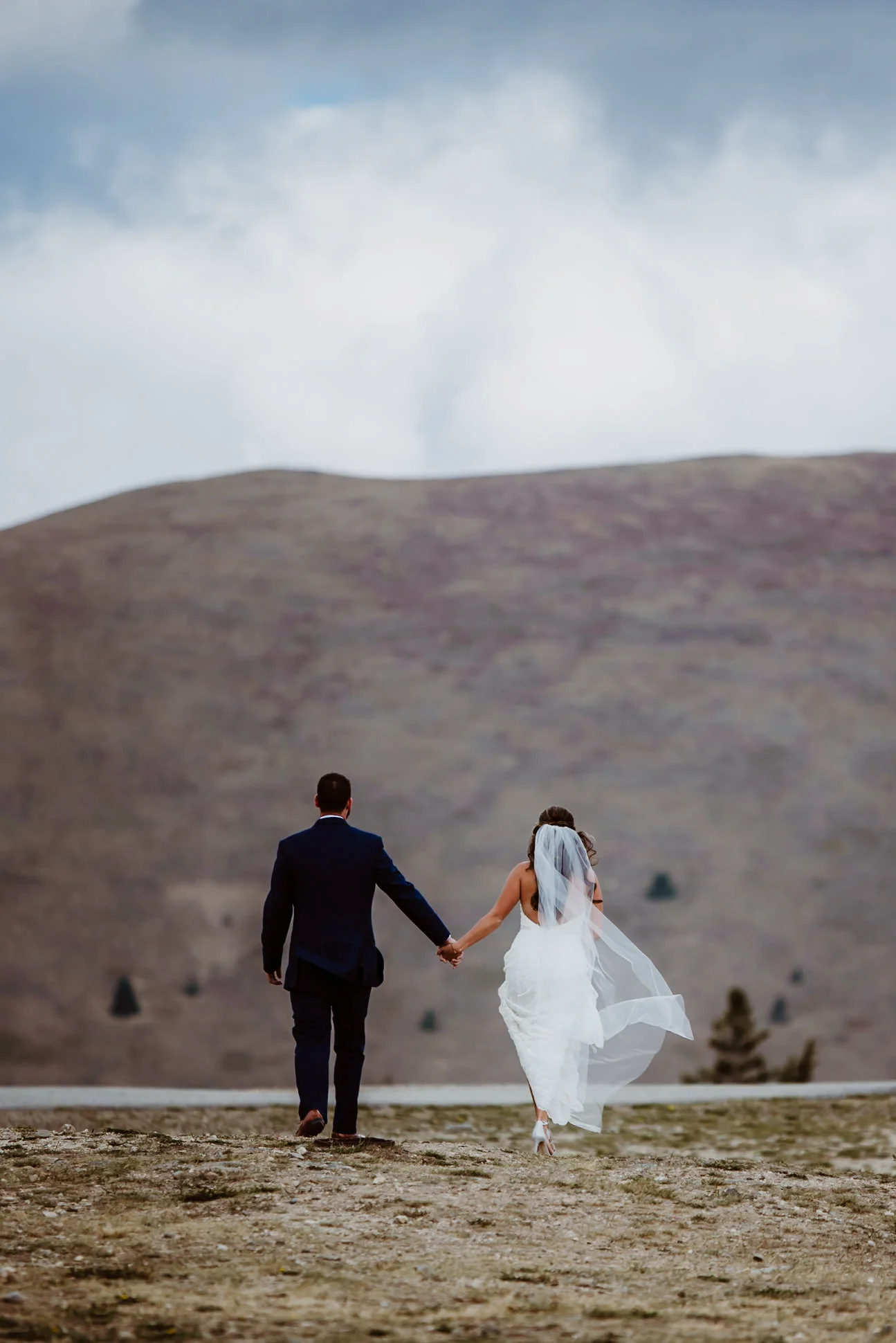 Bride and groom at Keystone, Colorado mountain wedding