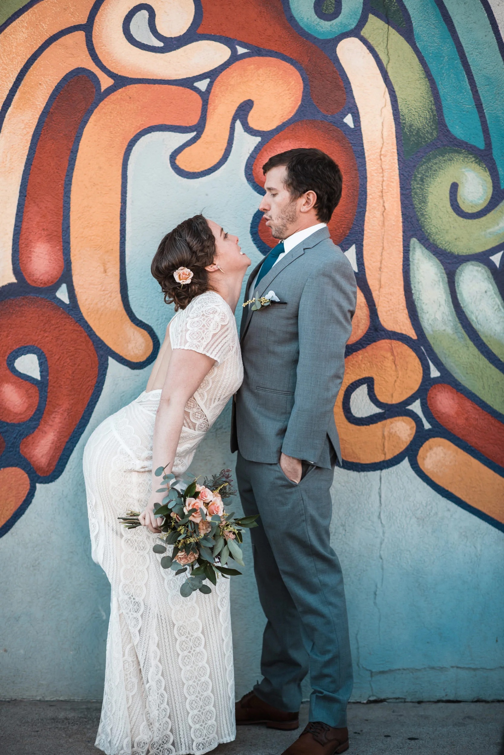 Colorado graffiti wedding portraits-Denver Best Wedding Photographer