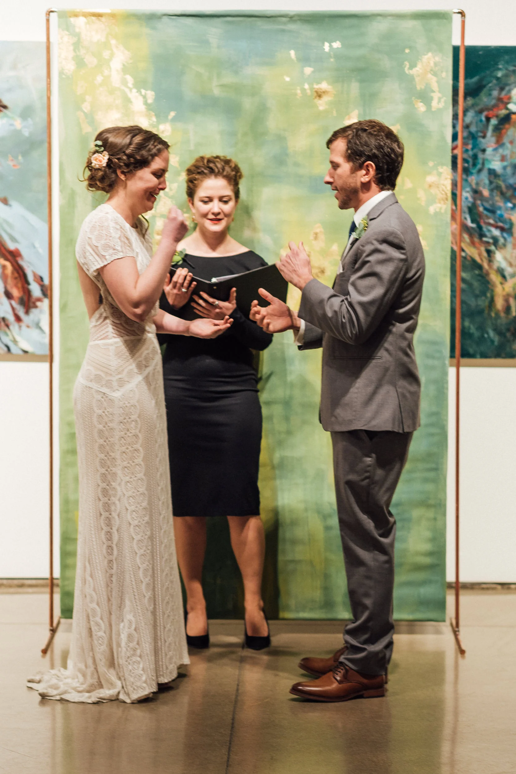 Rock Paper Scissors at Space Gallery for Wedding Vows-Denver, Colorado