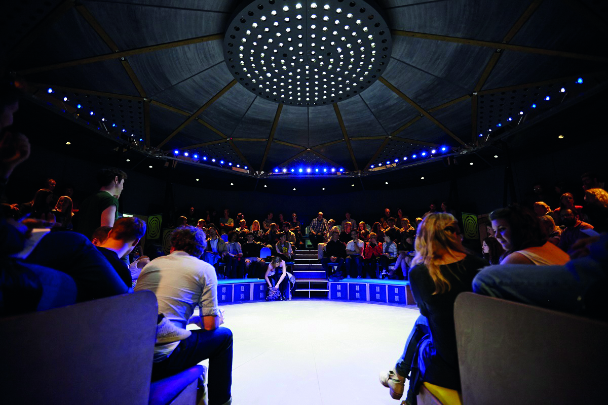 The pop-up theatre has a 168 seat capacity.