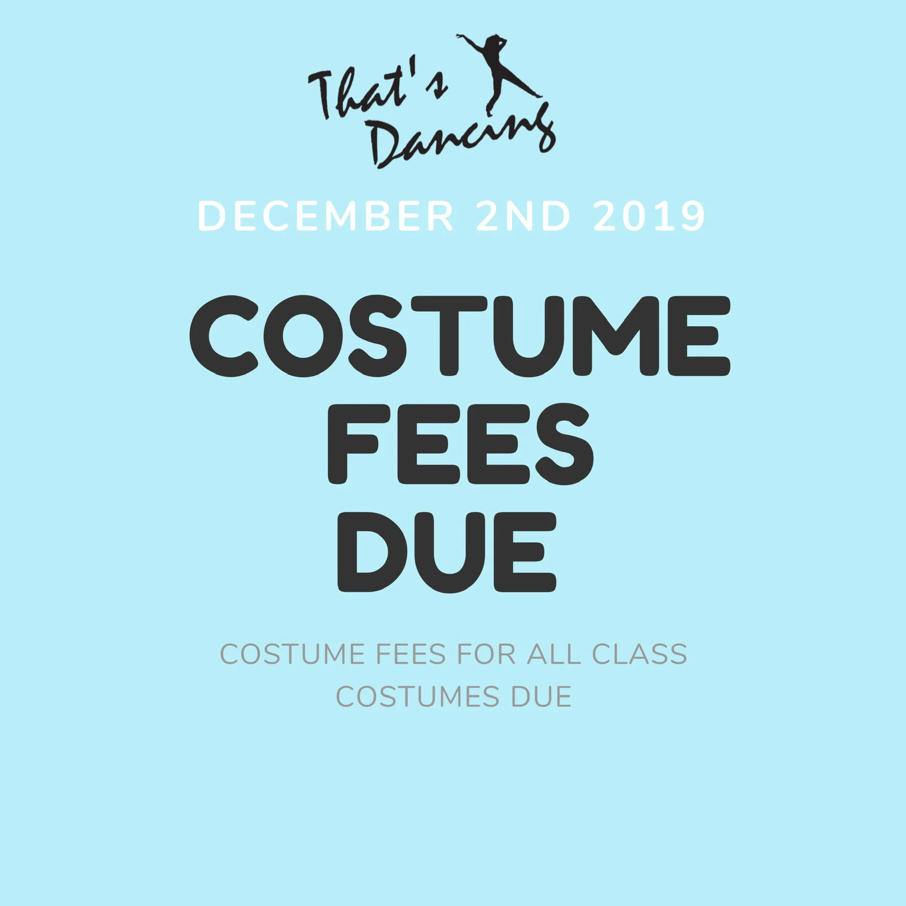 Costume Payments Due