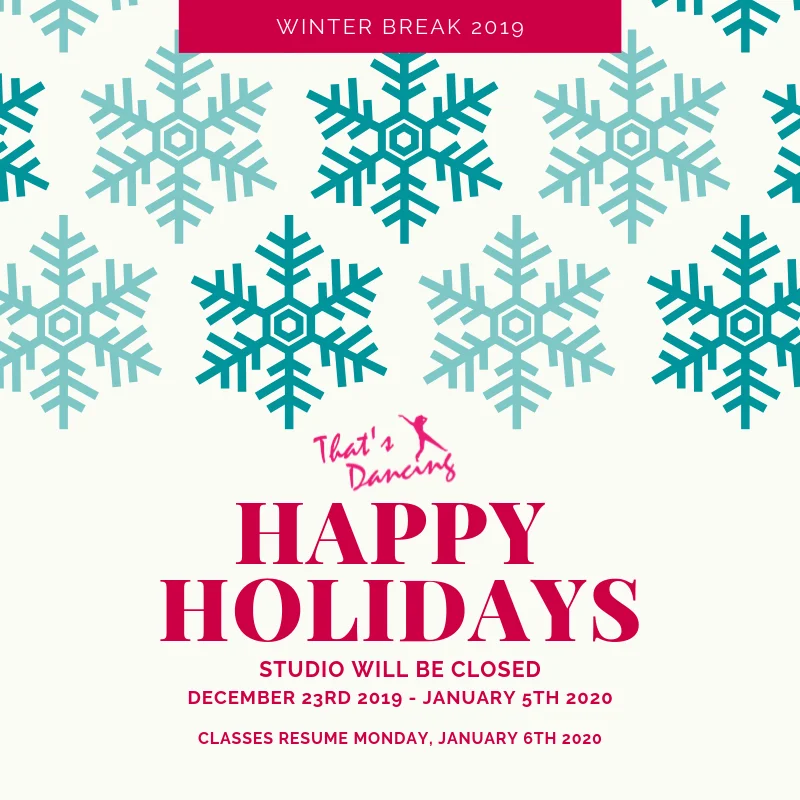Winter Break - Studio Closed for Regular Classes