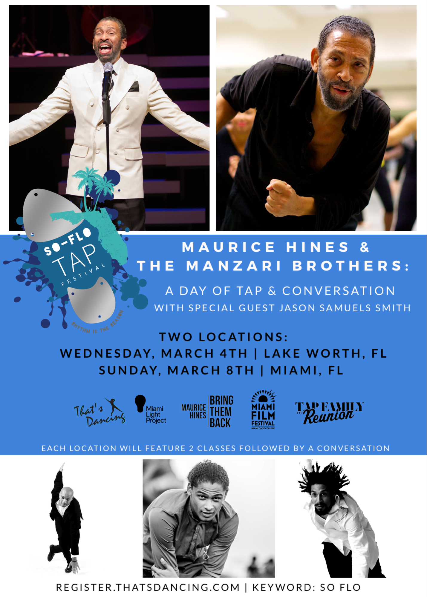 A Day of Tap and Conversation - MIAMI w/ Maurice Hines, The Manzari Brothers and Jason Samuels Smith