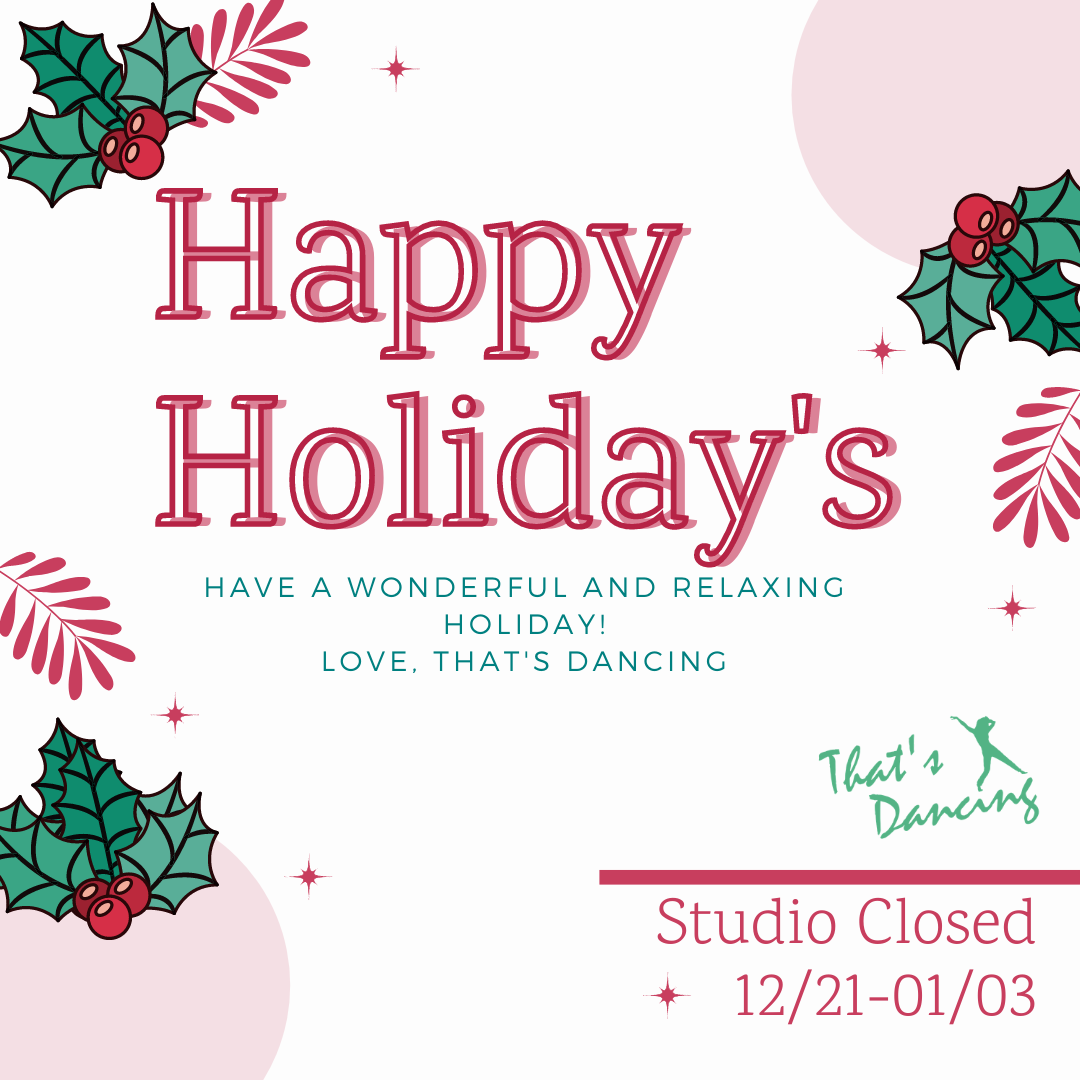 Studio Closed for Winter Holiday