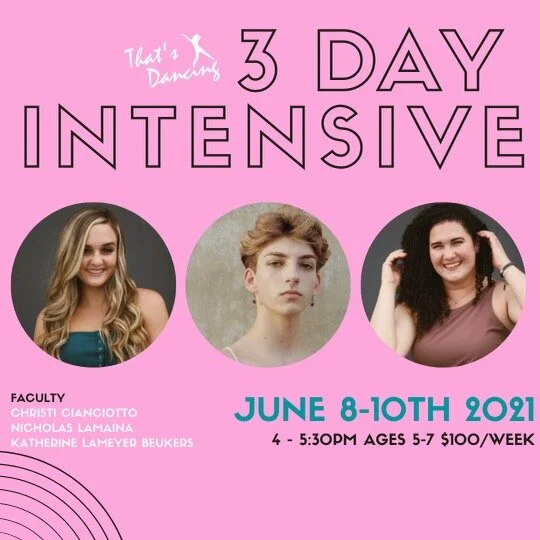 3 Day Intensive Training Workshop for Dancers 5-7 years old 