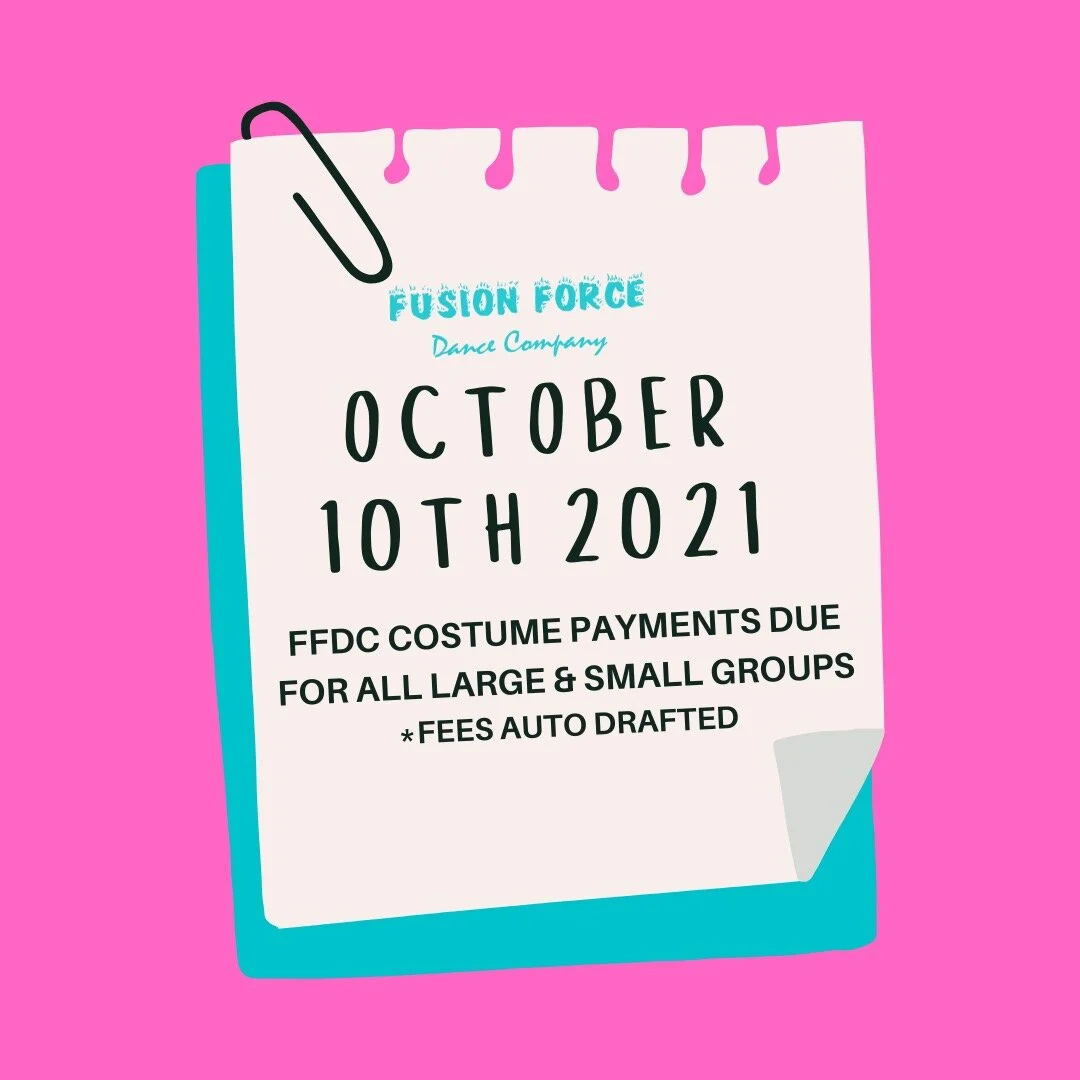 FFDC Costume Fees Due