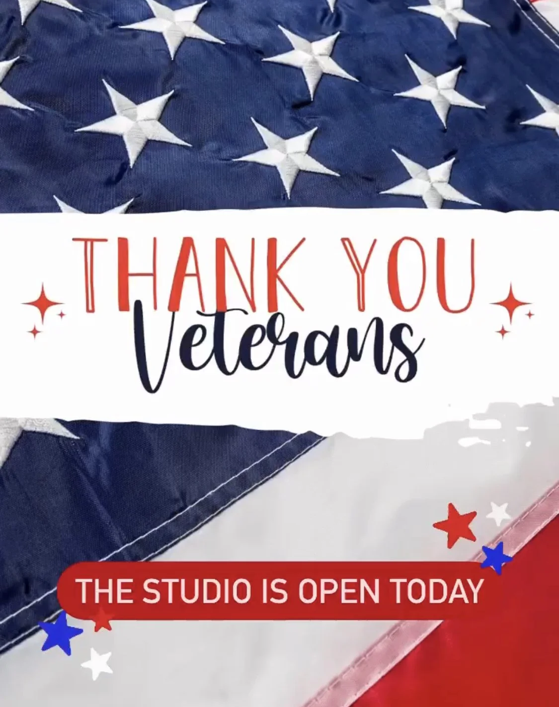 Happy Veterans Day - The studio is OPEN