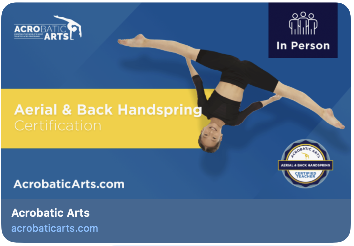 ACRO ARTS TEACHER TRAINING / REGISTER DIRECT WITH ACRO ARTS
