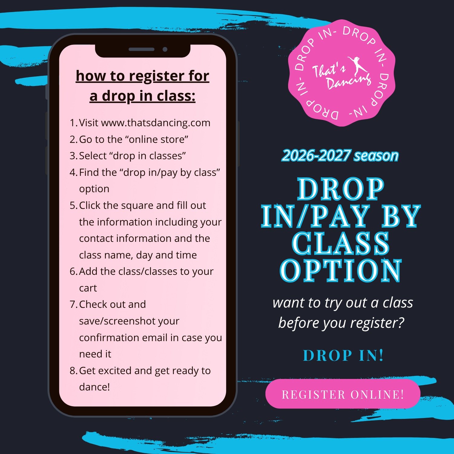 Drop in Classes / PAY BY CLASS OPTION